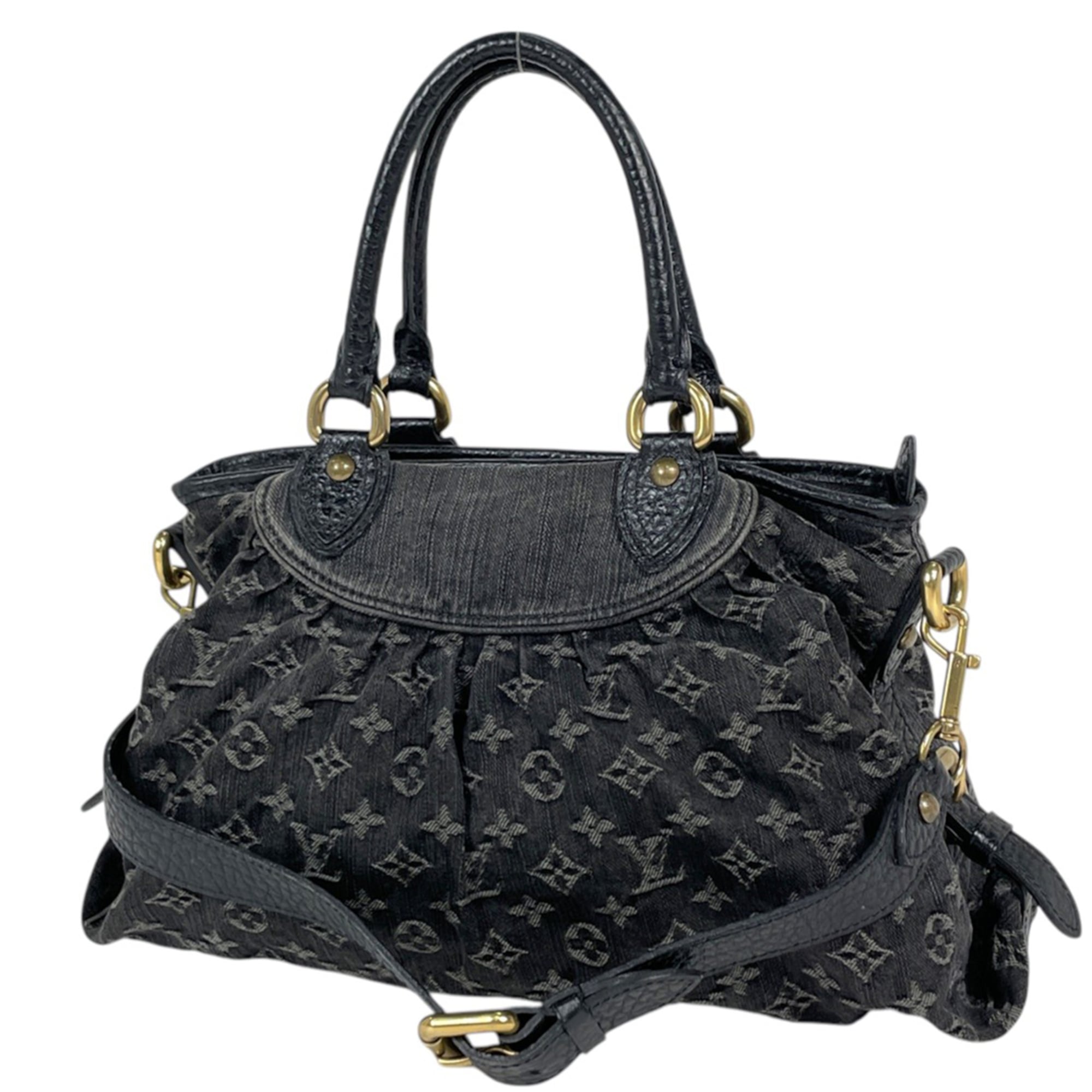 Louis Vuitton Black Monogram Noir Monogram Denim Handbag (Pre-Owned)