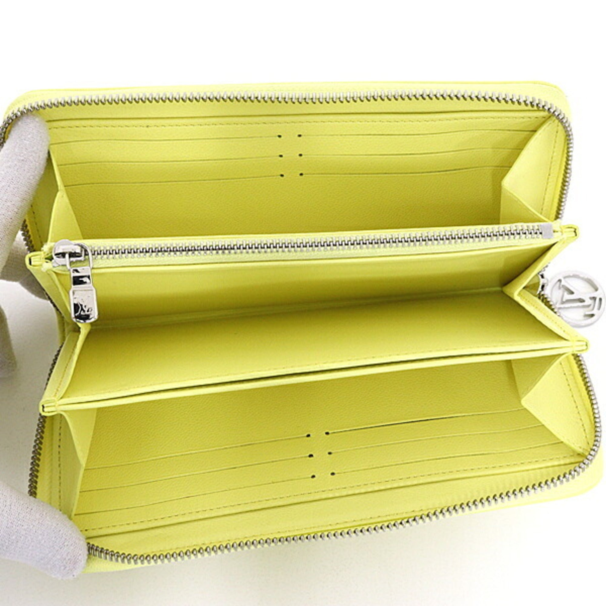 Louis Vuitton Monogram Yellow Leather Long Wallet (Bi-Fold) (Pre-Owned)