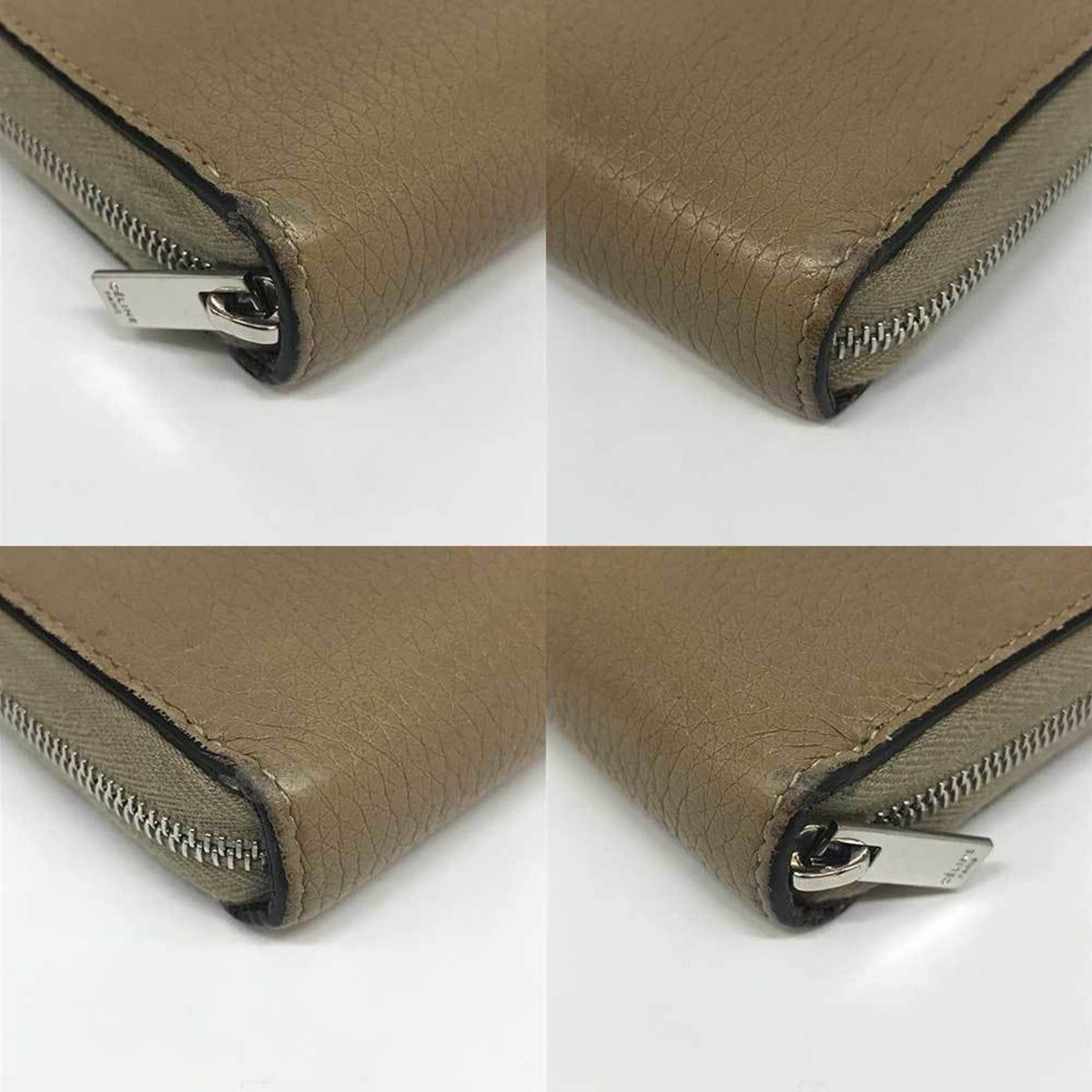 Celine Beige Leather Long Wallet (Bi-Fold) (Pre-Owned)