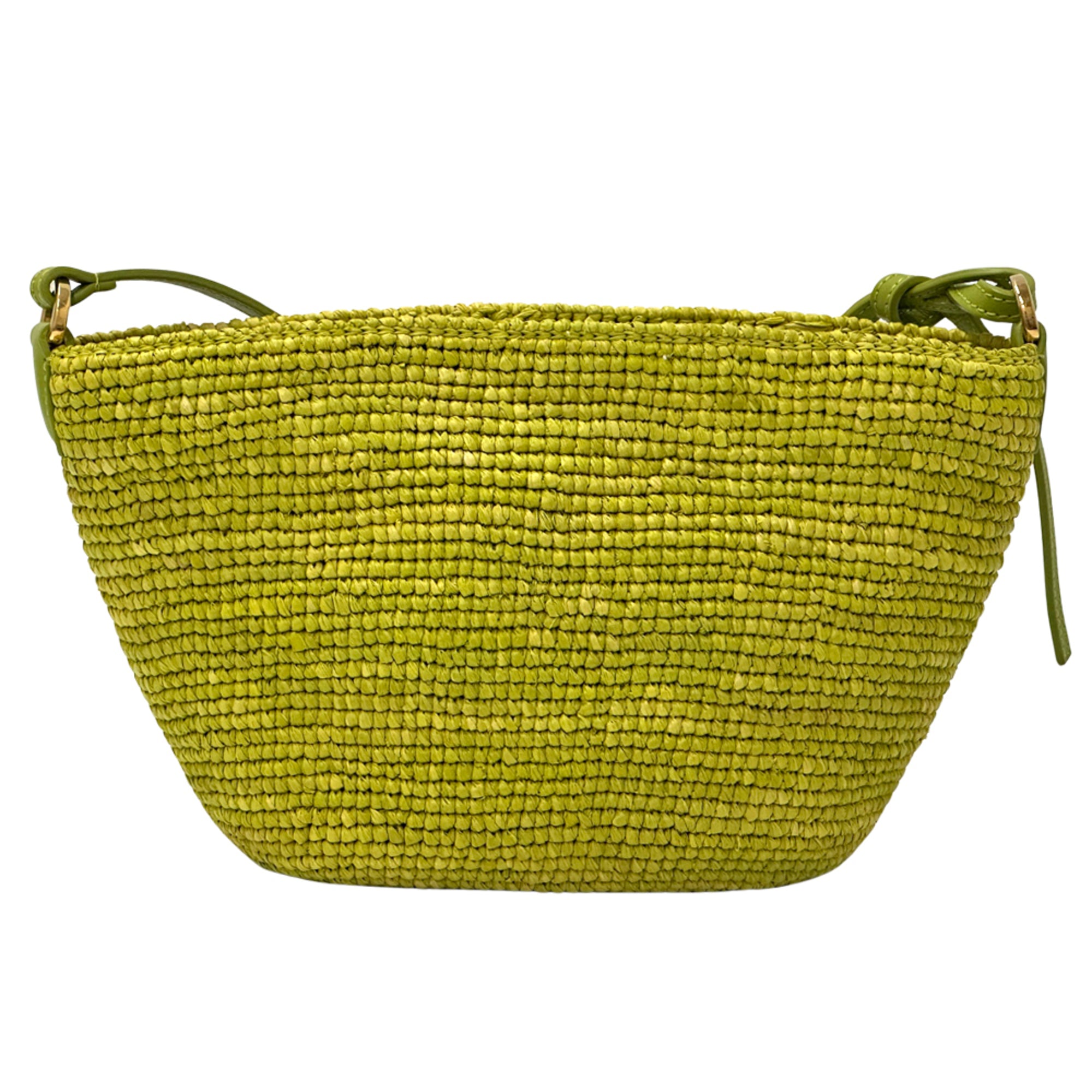Loewe Green Raffia Leather Handbag Shoulder Bag (Pre-Owned)
