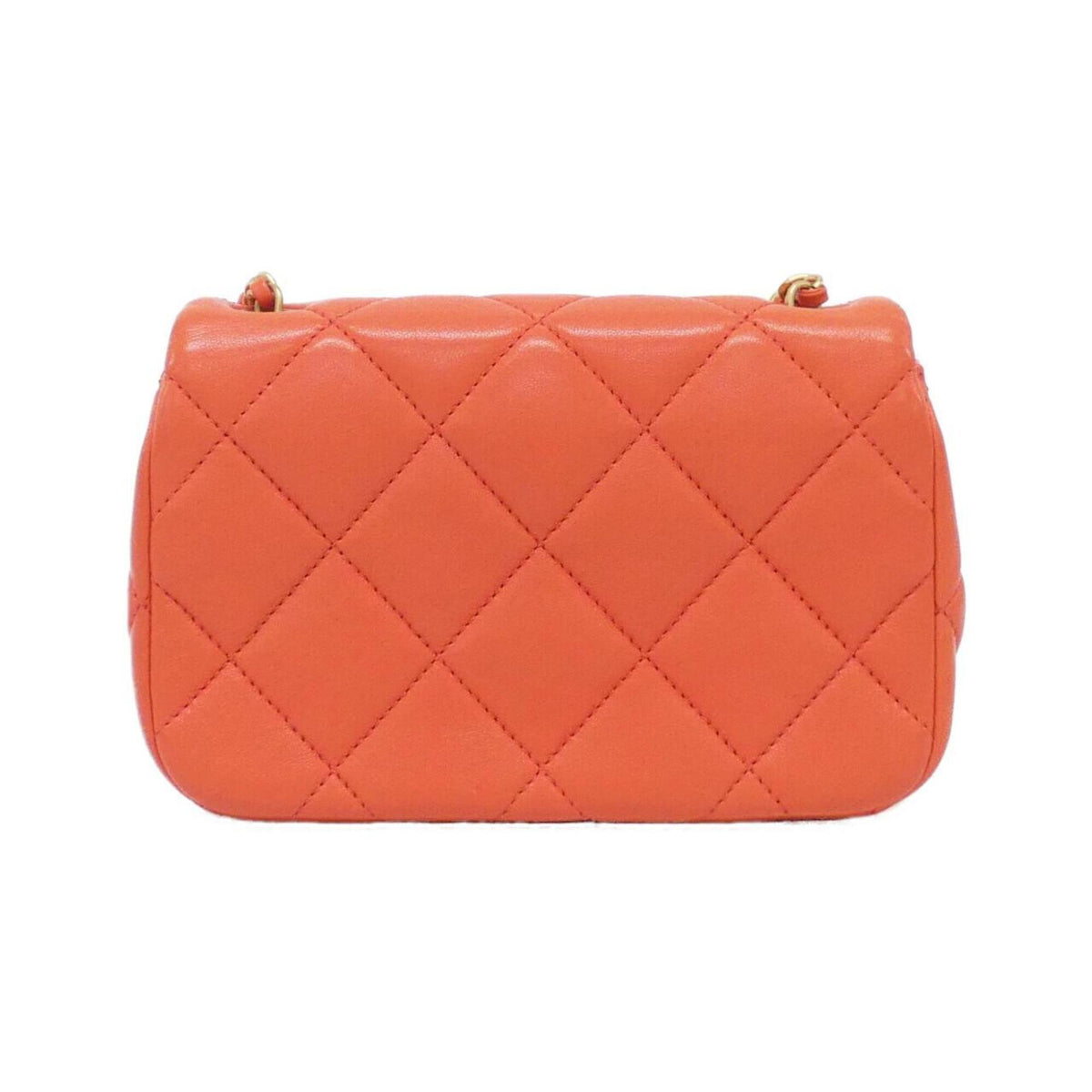 Chanel Orange Artificial Pearl Leather Shoulder Bag (Pre-Owned)