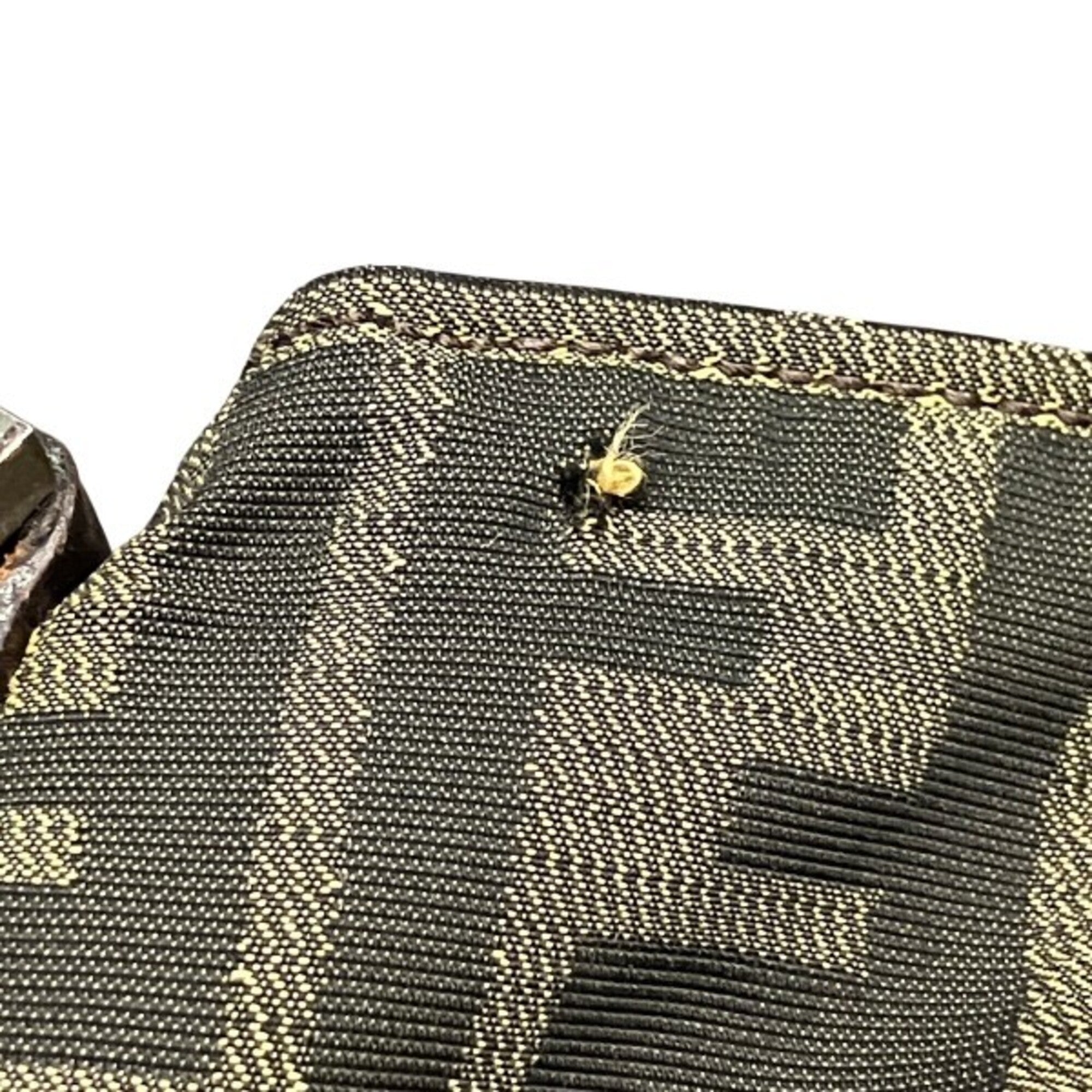 Fendi Zucca Khaki Canvas Leather Handbag Shoulder Bag Sling Bag (Pre-Owned)
