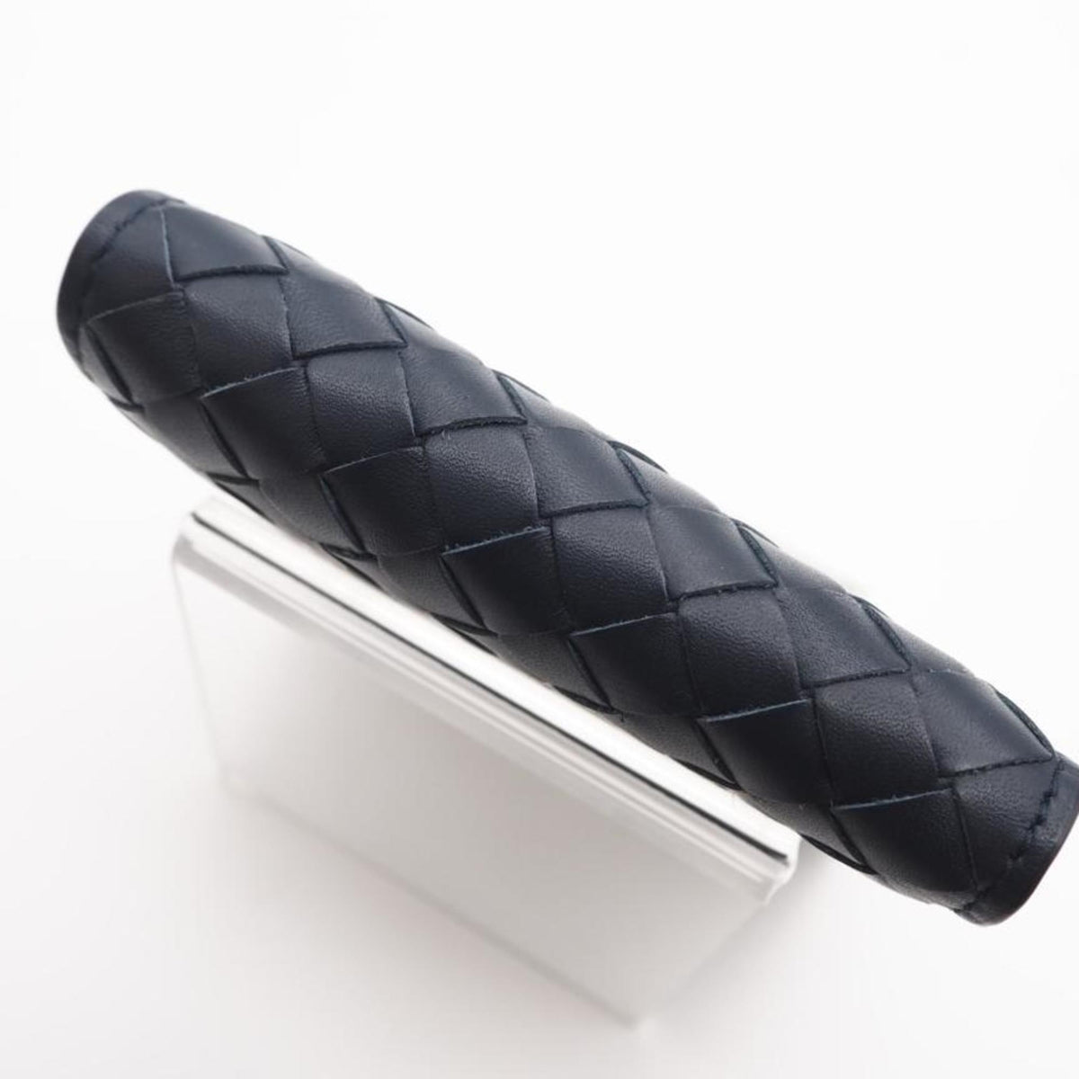 Bottega Veneta Navy Intrecciato Leather Wallet (Bi-Fold) (Pre-Owned)