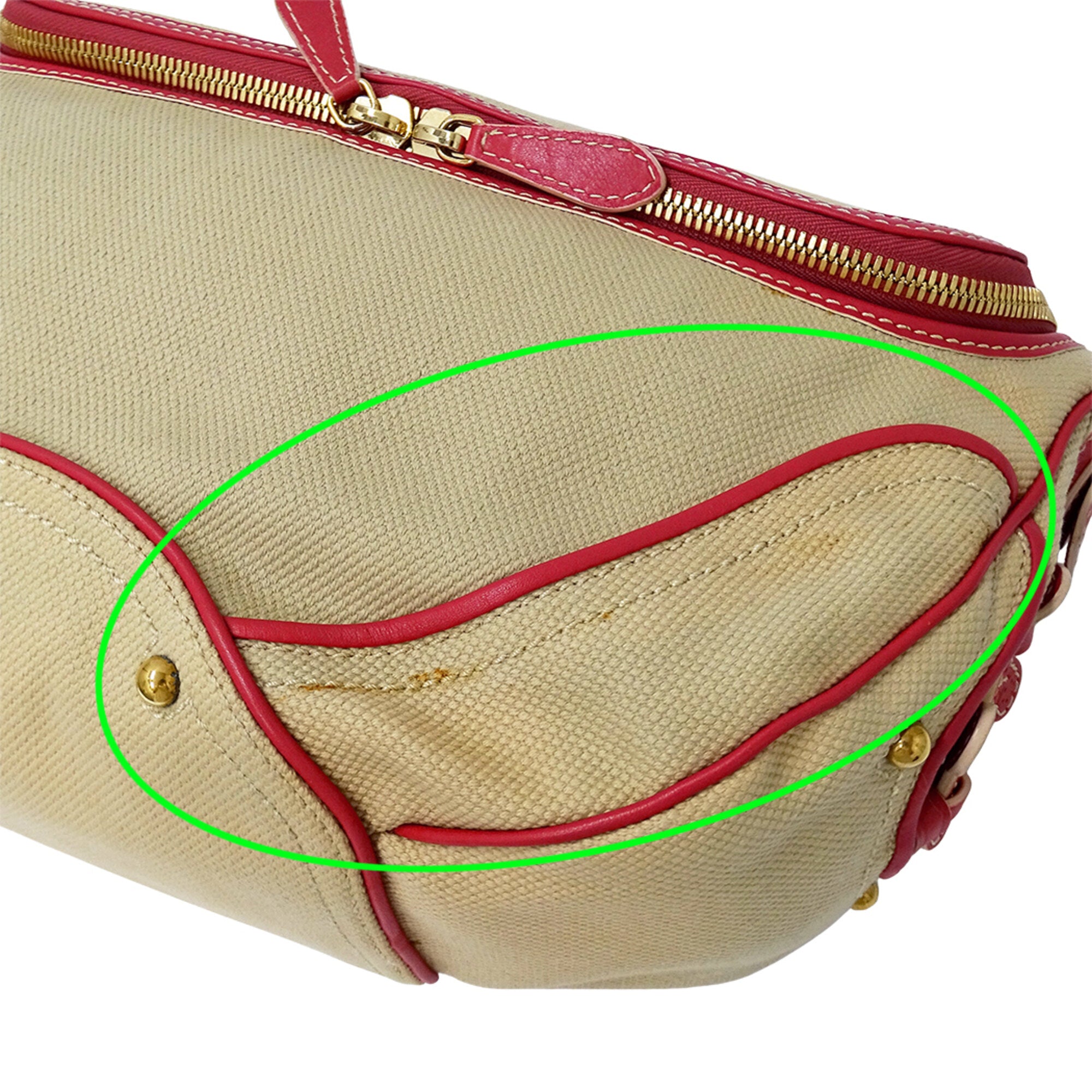 Celine Beige Pink Canvas Handbag Shoulder Bag (Pre-Owned)