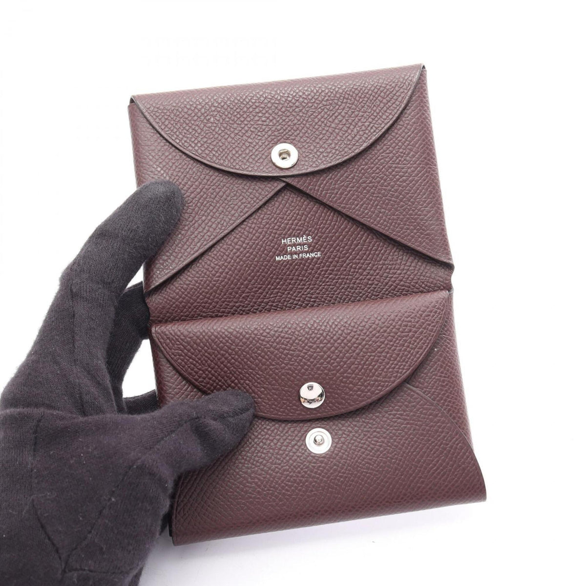 Hermes Bordeaux Epsom Leather Coin Purse/Coin Case (Pre-Owned)