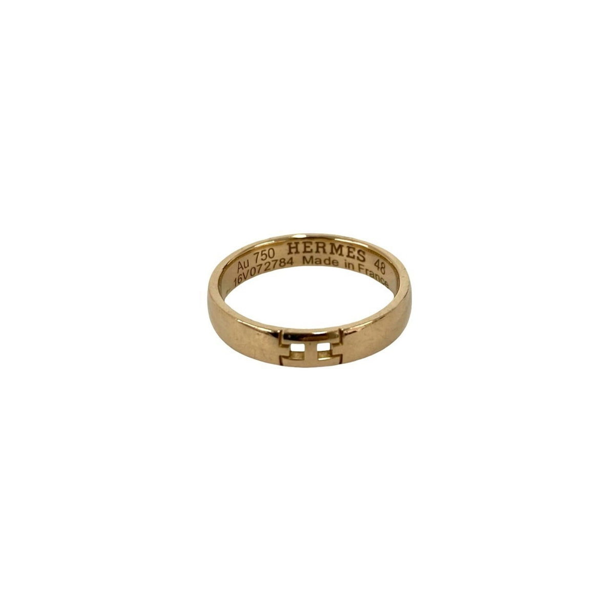 Hermes Gold Pink Gold (18K) Band Ring (Pre-Owned)