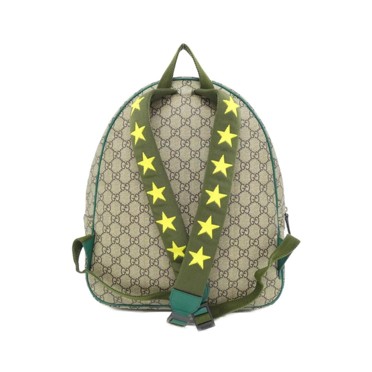 Gucci Beige Green Multi-Color Gg Supreme Backpack (Pre-Owned)