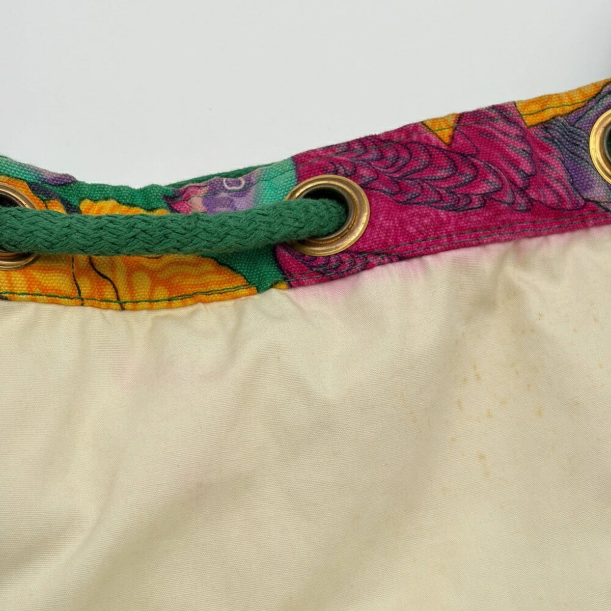 Hermes Green Pink Yellow Cotton Shoulder Bag (Pre-Owned)