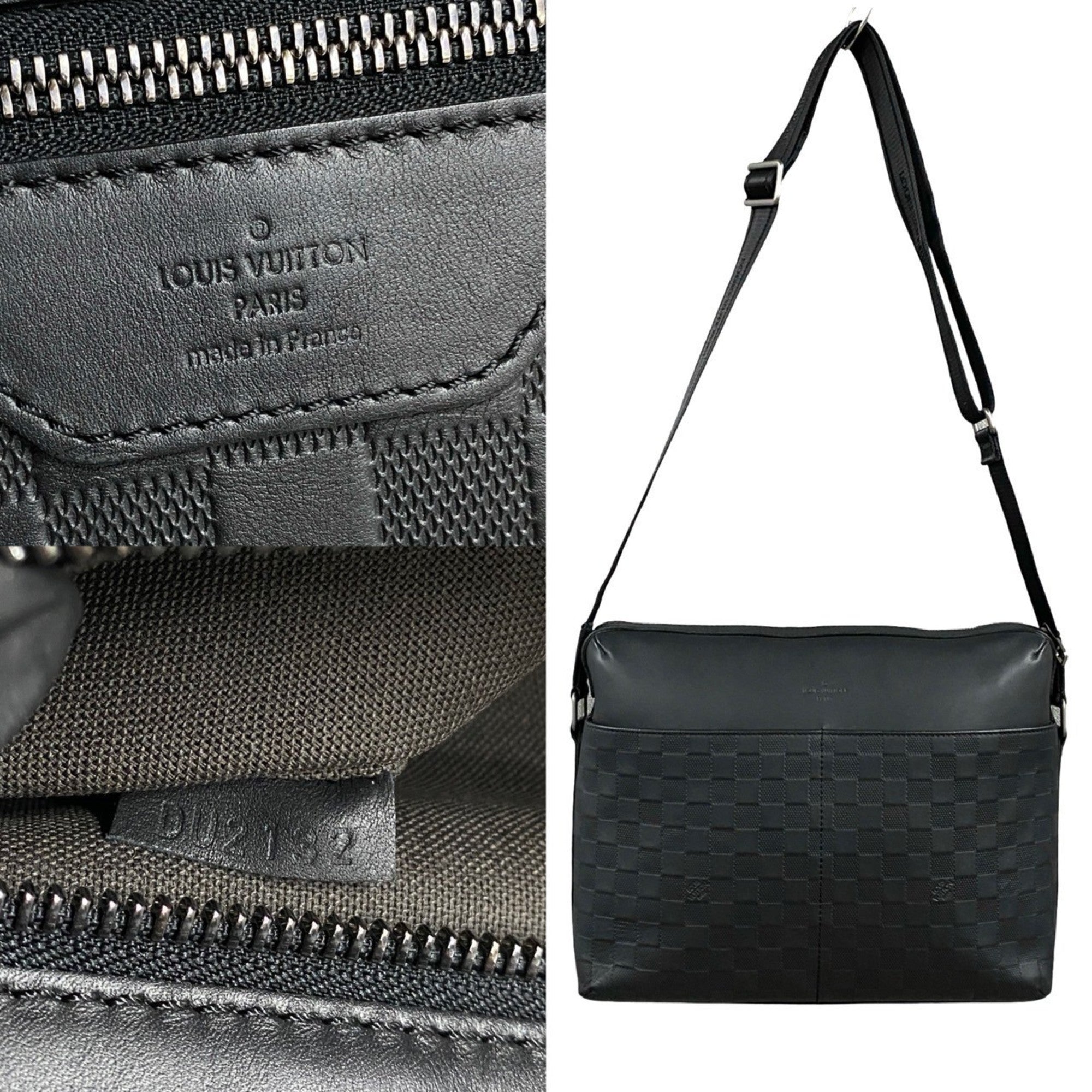 Louis Vuitton Black Leather Shoulder Bag (Pre-Owned)