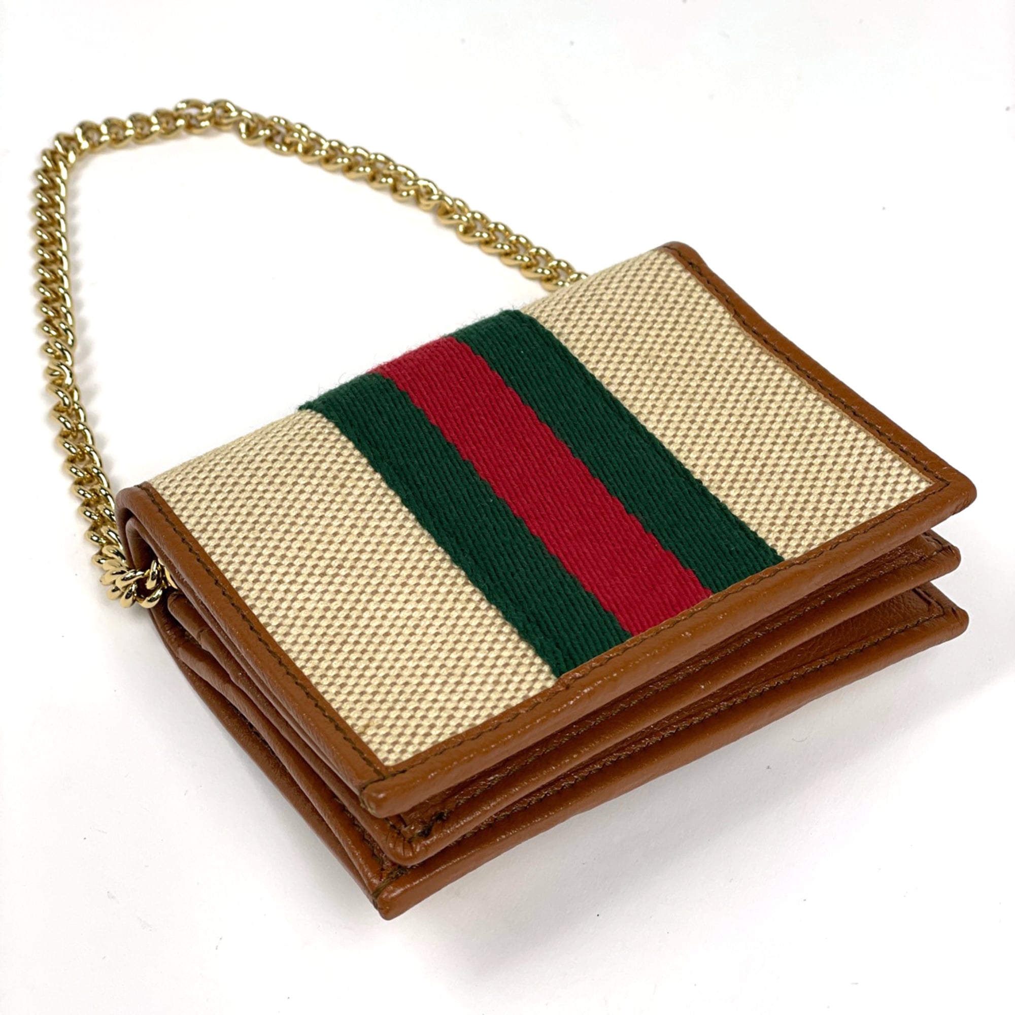 Gucci Beige Rhinestone Chain/Shoulder Wallet (Pre-Owned)