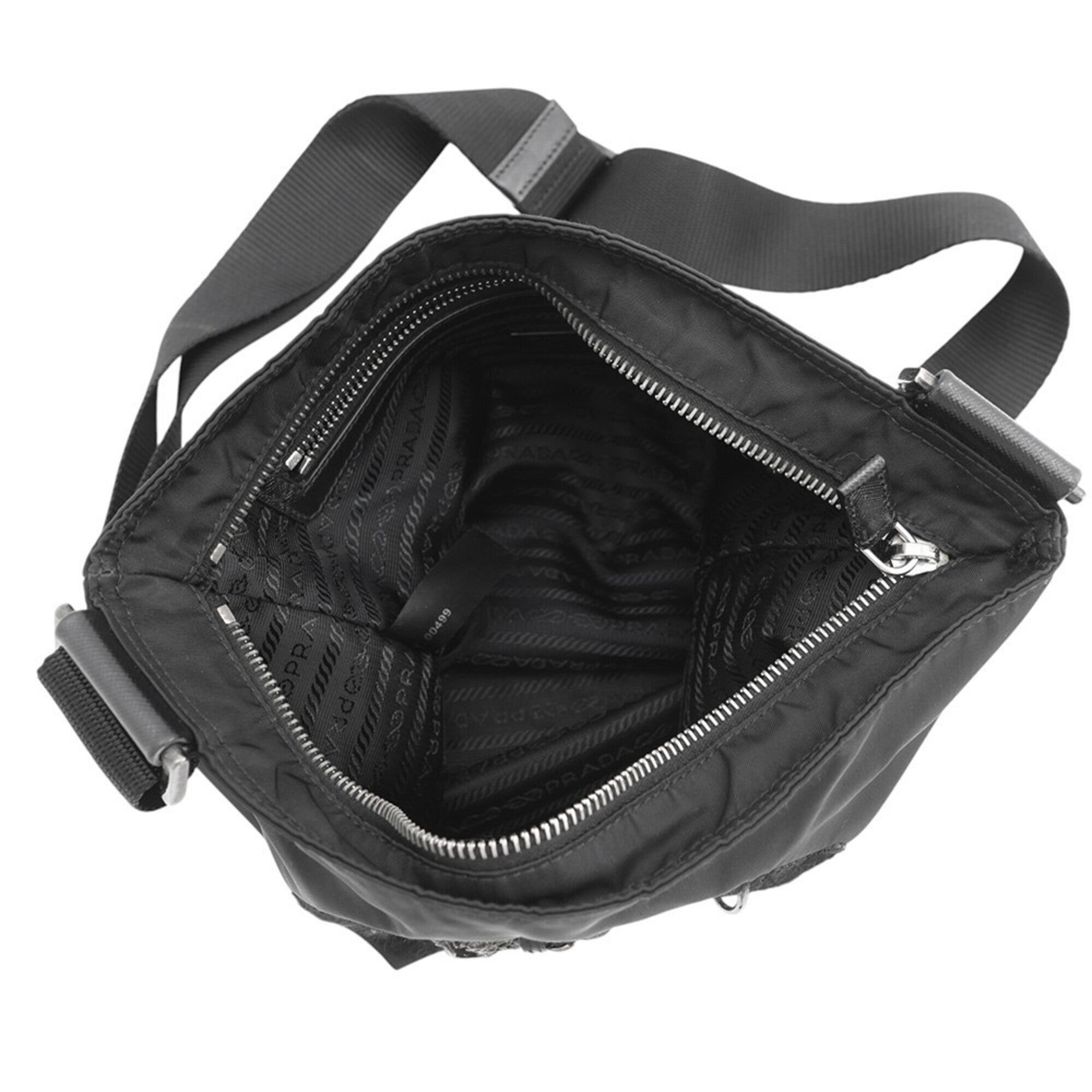 Prada Black Nylon Metal Handbag Shoulder Bag (Pre-Owned)