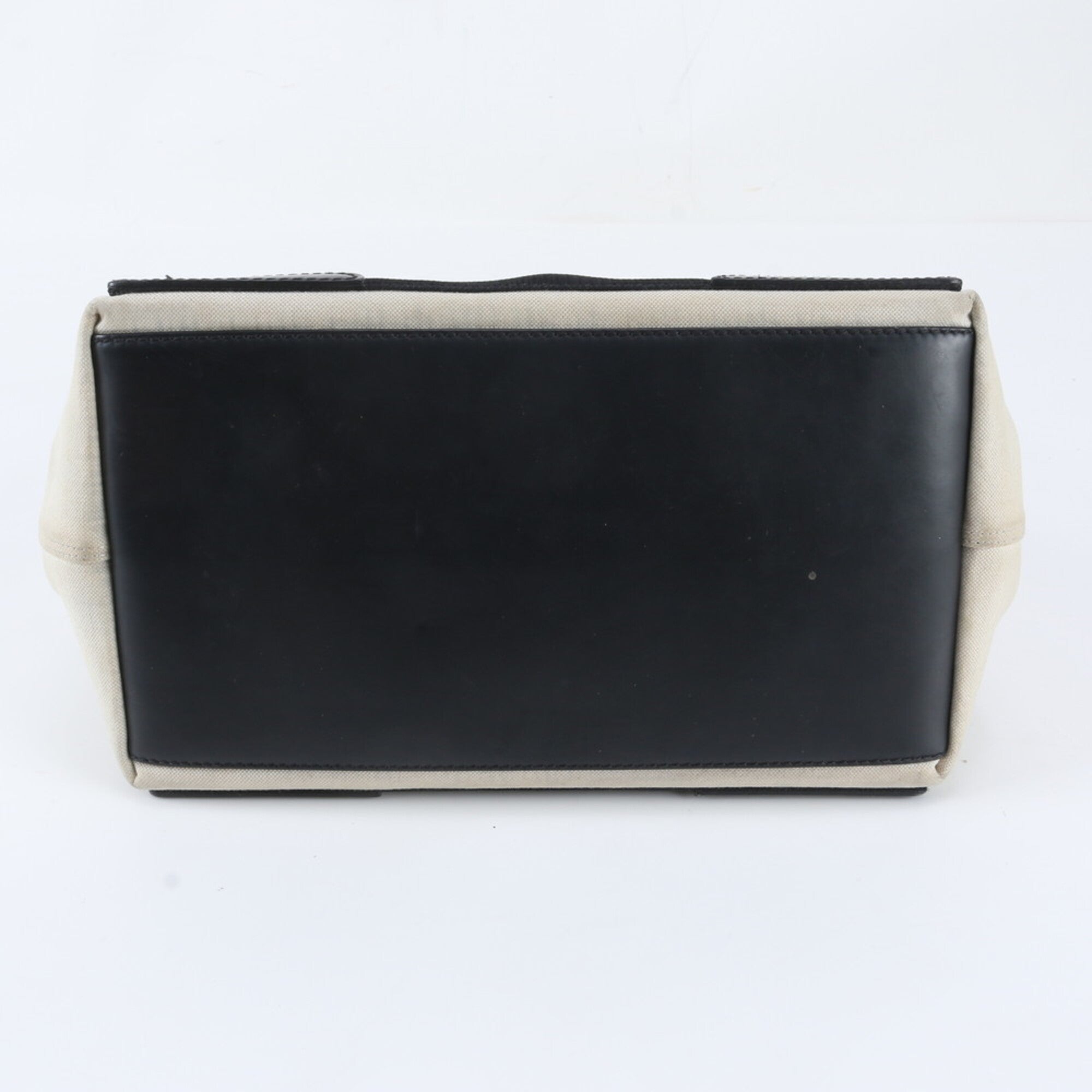 Balenciaga Black White Canvas Leather Handbag Tote Bag (Pre-Owned)