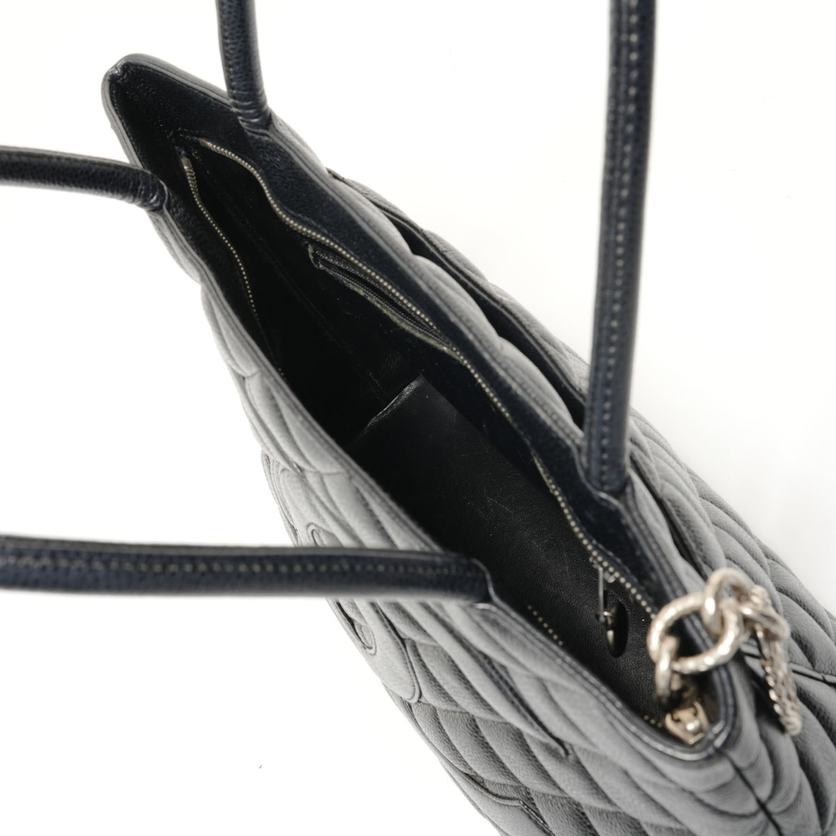 Chanel Black Grained Calfskin Tote Bag (Pre-Owned)