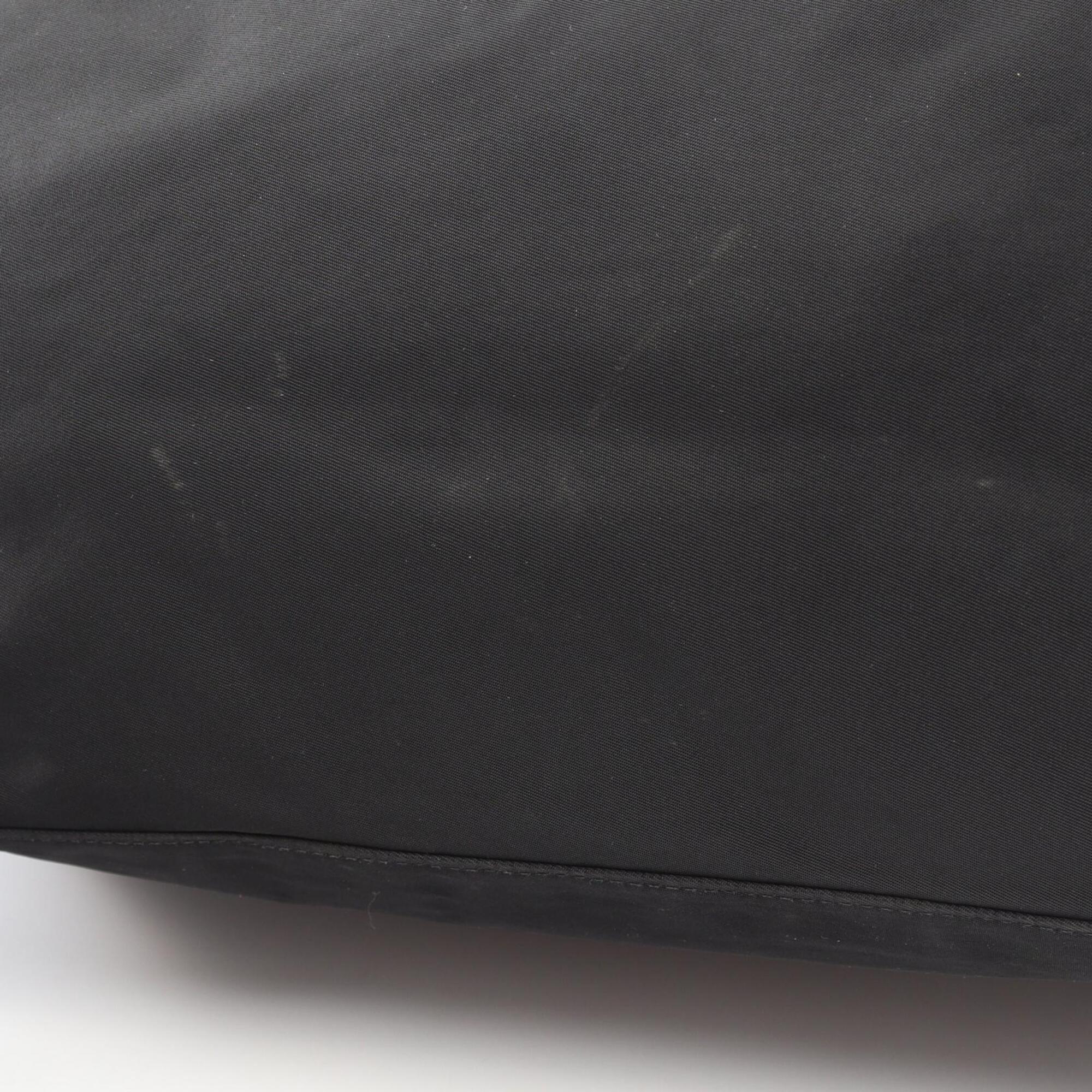 Prada Black Nylon Leather Handbag Tote Bag (Pre-Owned)