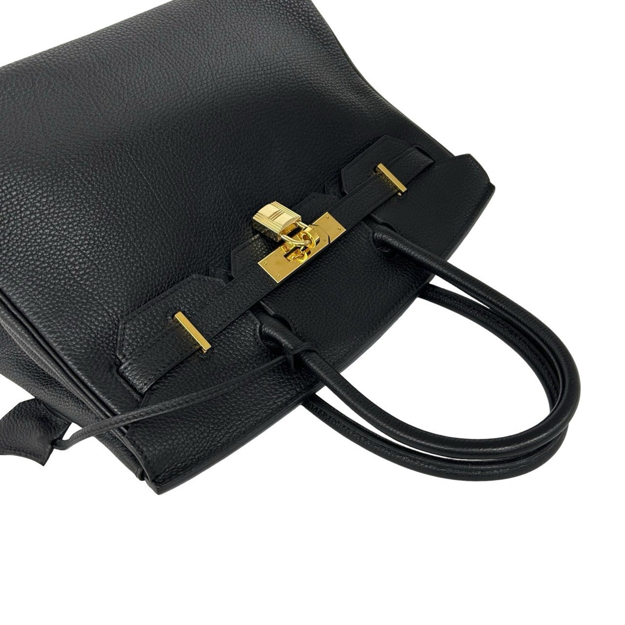 Hermes Black Togo Leather Handbag Tote Bag (Pre-Owned)