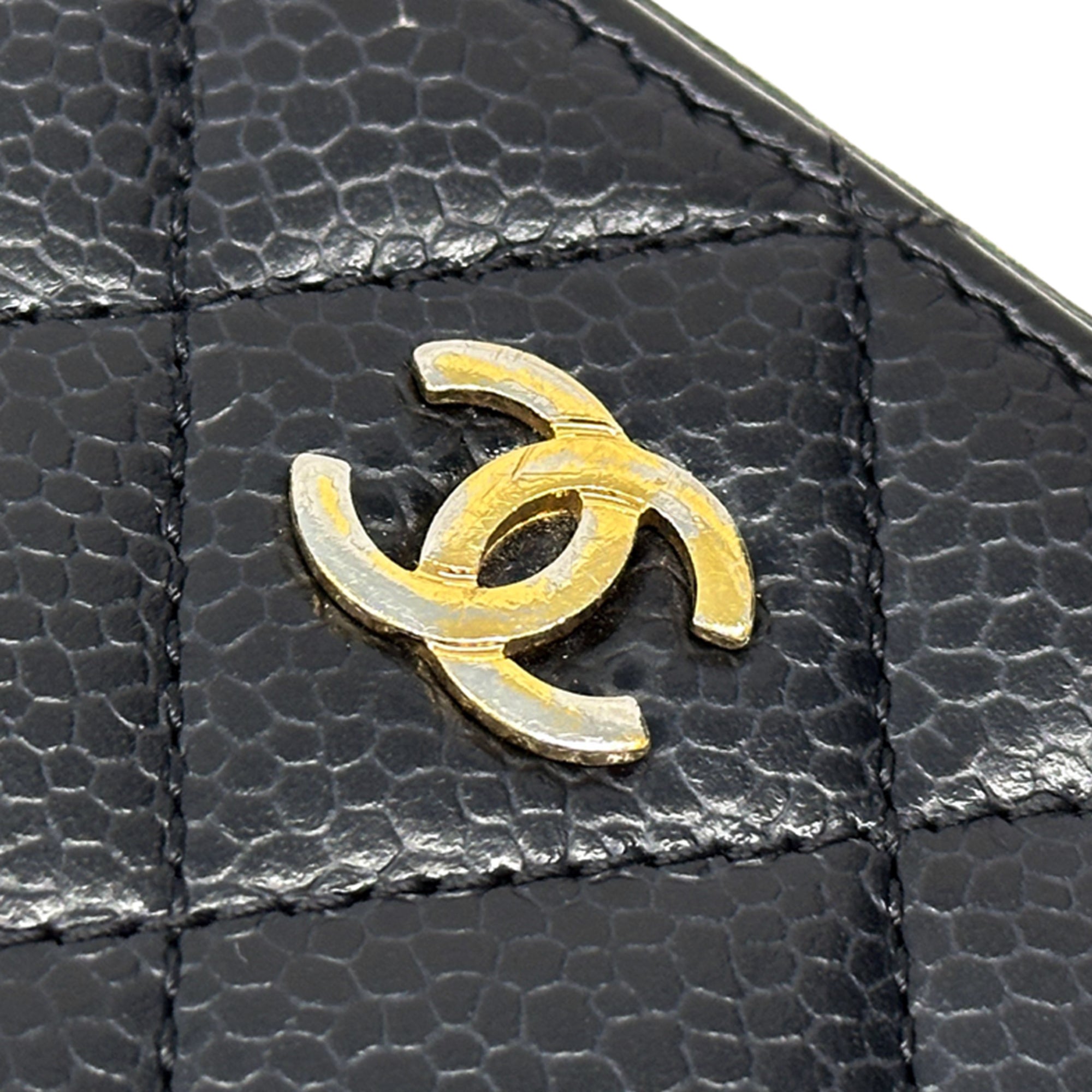 Chanel Black Grained Calfskin Coin Purse/Coin Case (Pre-Owned)