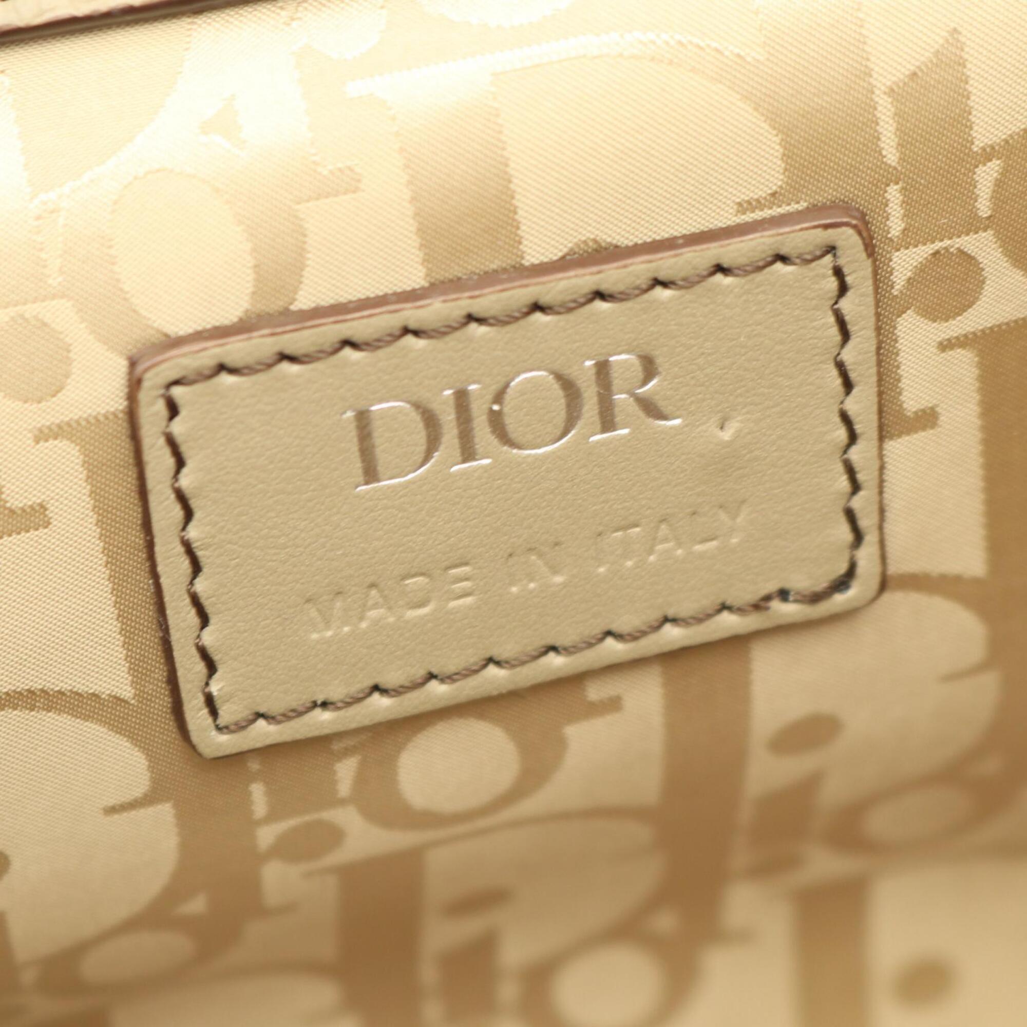 Christian Dior Beige Leather Handbag Shoulder Bag (Pre-Owned)