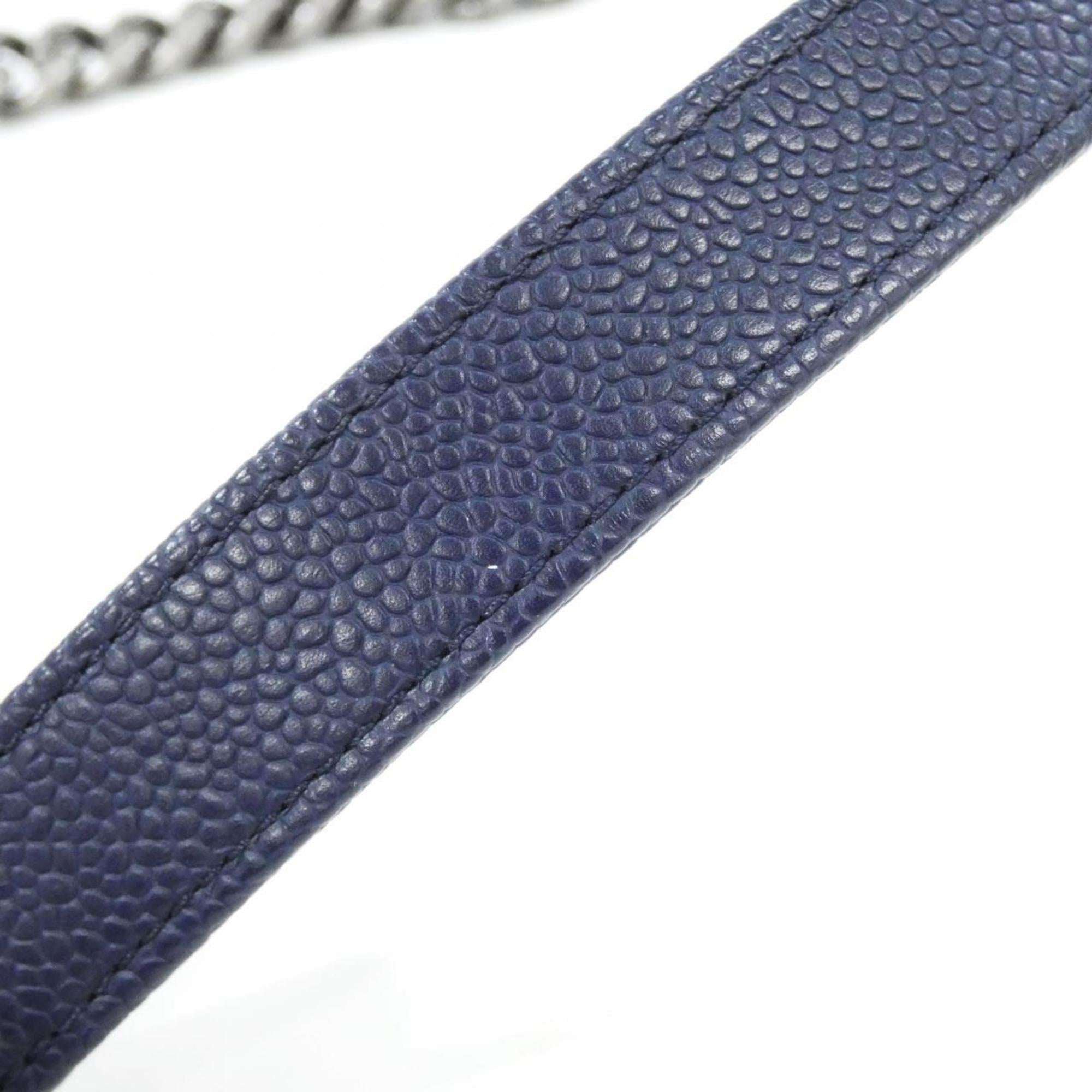 Chanel Navy Grained Calfskin Shoulder Bag (Pre-Owned)