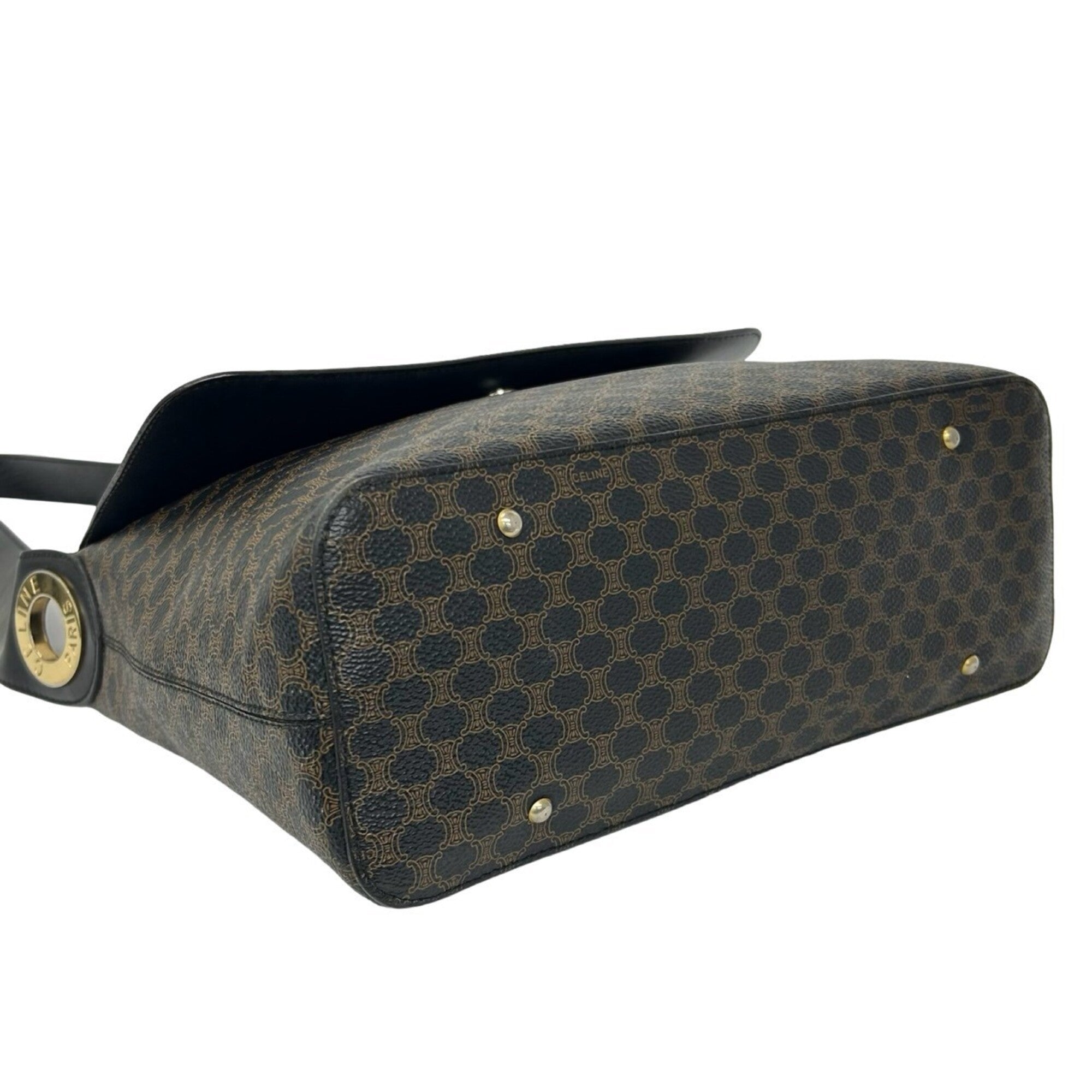 Celine Black Brown Leather Pvc Shoulder Bag (Pre-Owned)