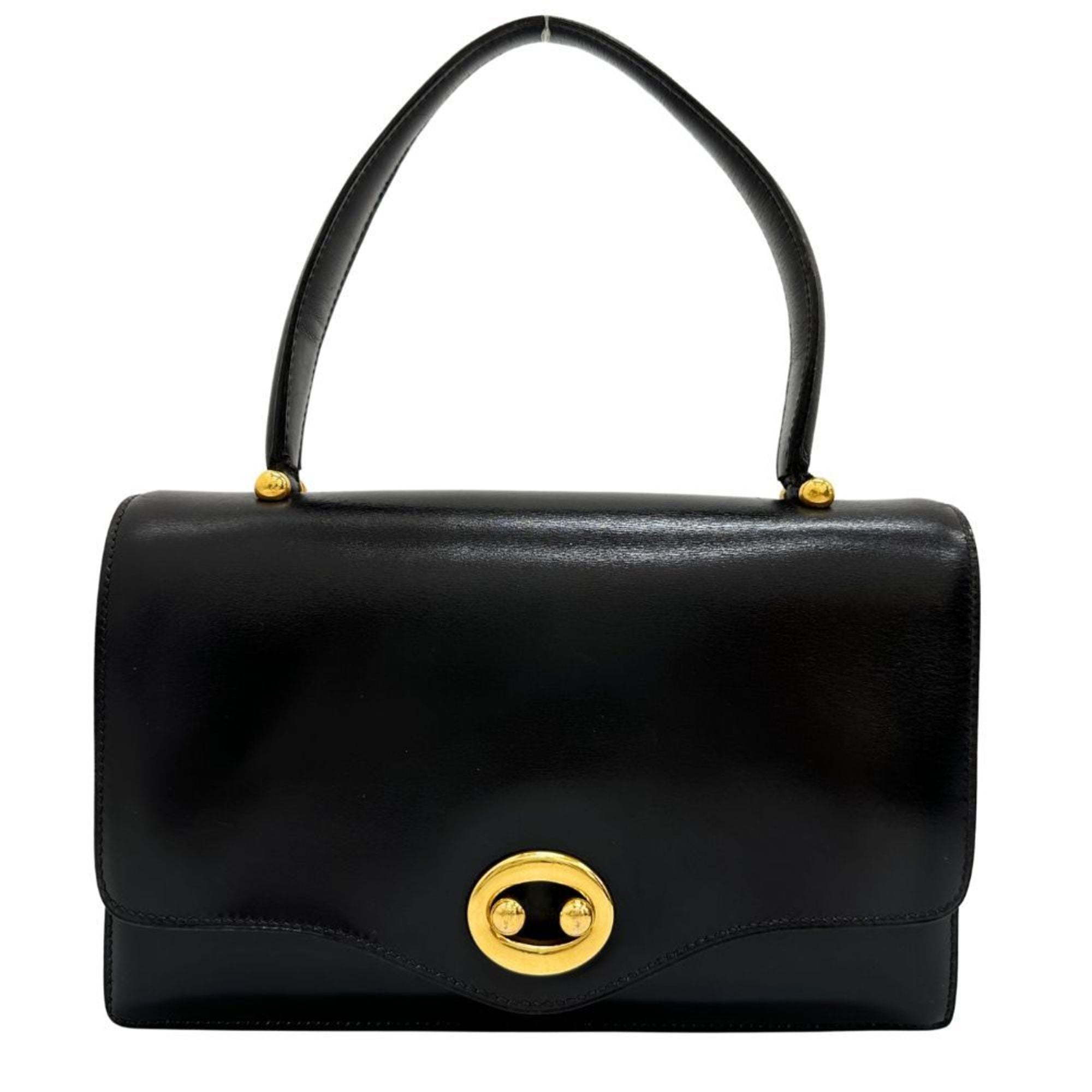 Hermes Black Box Calf Leather Handbag (Pre-Owned)