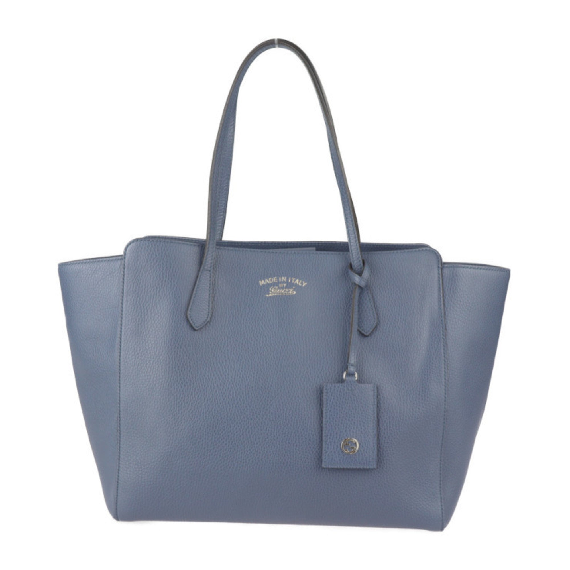 Gucci Navy Leather Handbag Shoulder Bag Tote Bag (Pre-Owned)