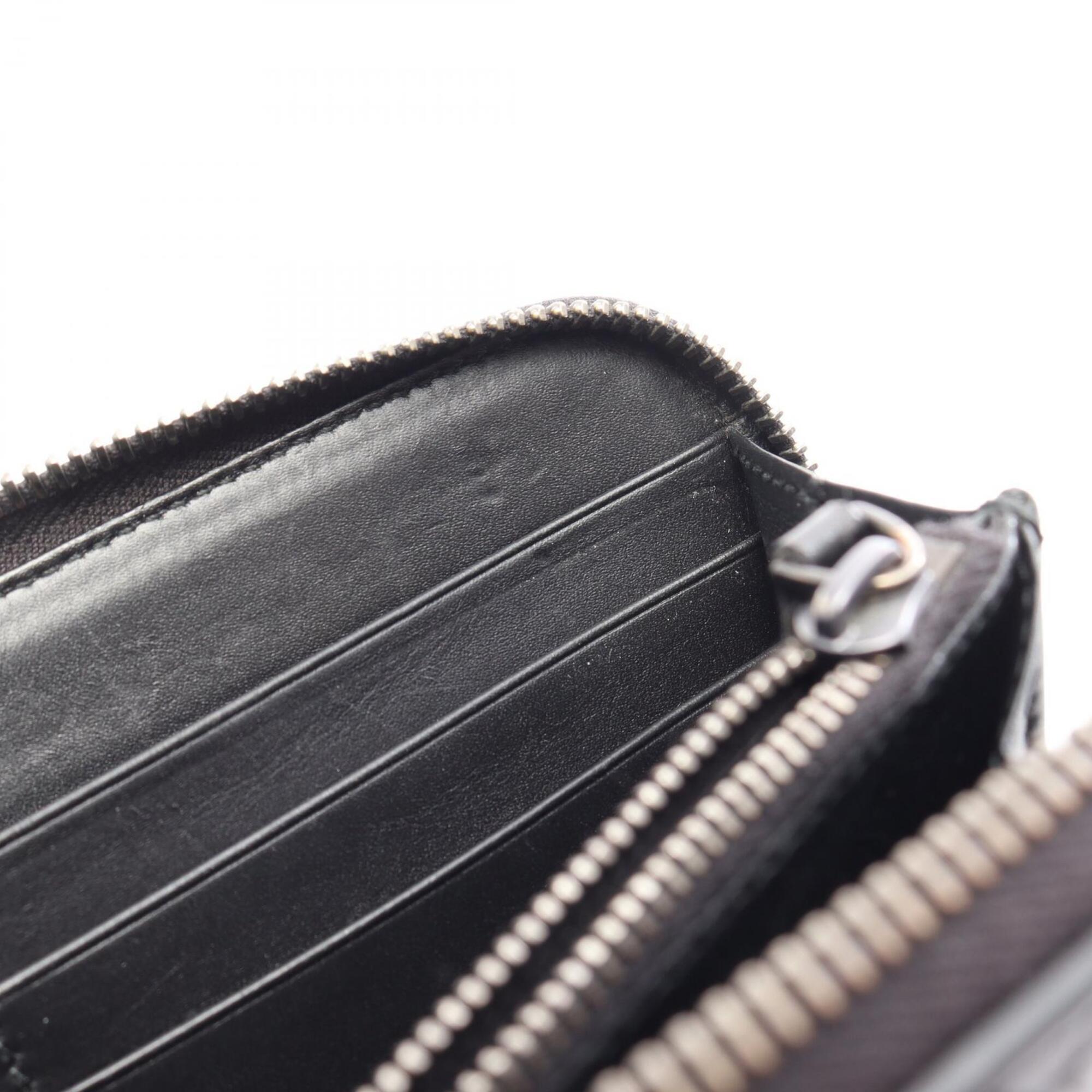 Bottega Veneta Black Leather Long Wallet (Bi-Fold) (Pre-Owned)