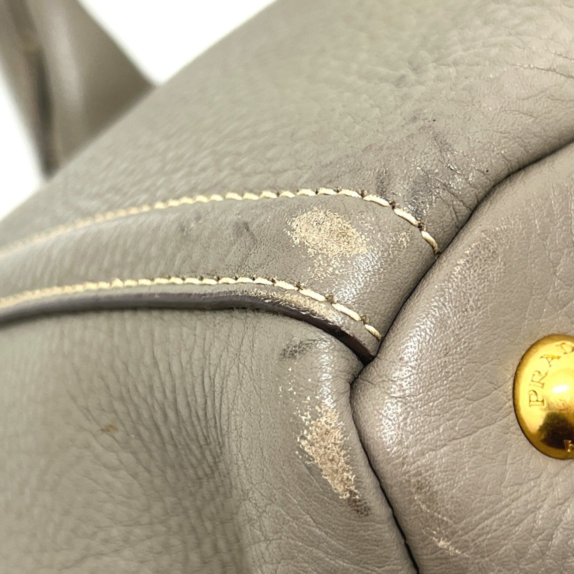 Prada Gray Canapa Handbag Tote Bag (Pre-Owned)