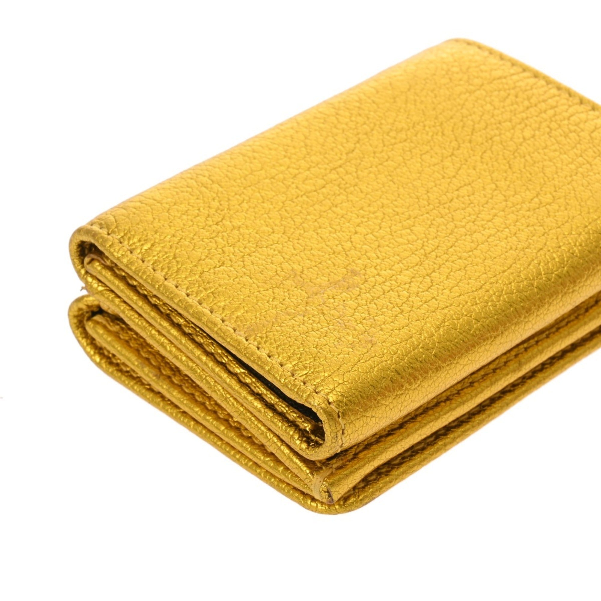 Balenciaga Metallic Gold Leather Wallet (Tri-Fold) (Pre-Owned)