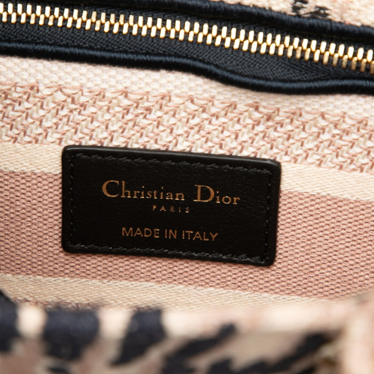 Christian Dior Navy Pink Canvas Handbag Shoulder Bag (Pre-Owned)