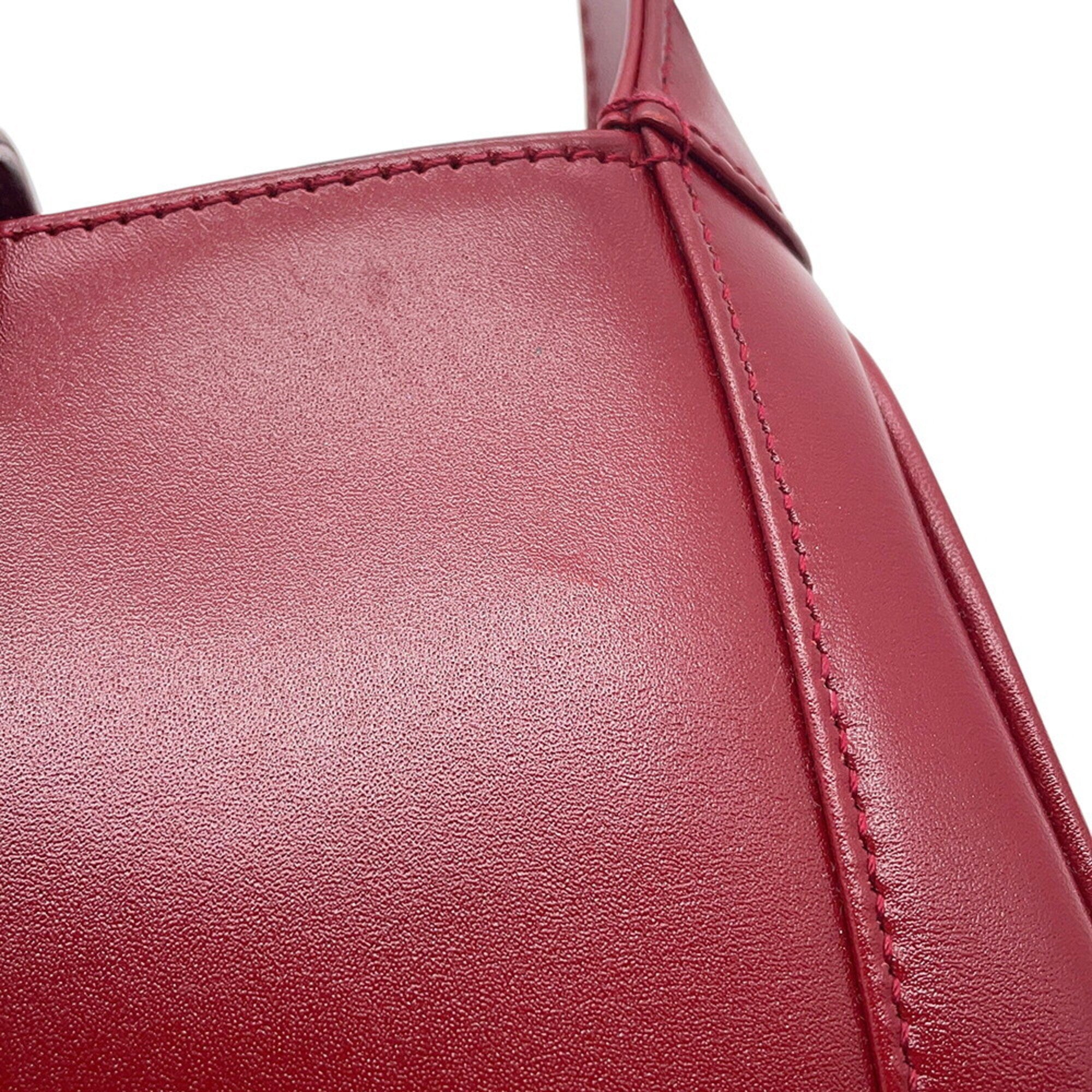 Gucci Red Color Leather Shoulder Bag (Pre-Owned)