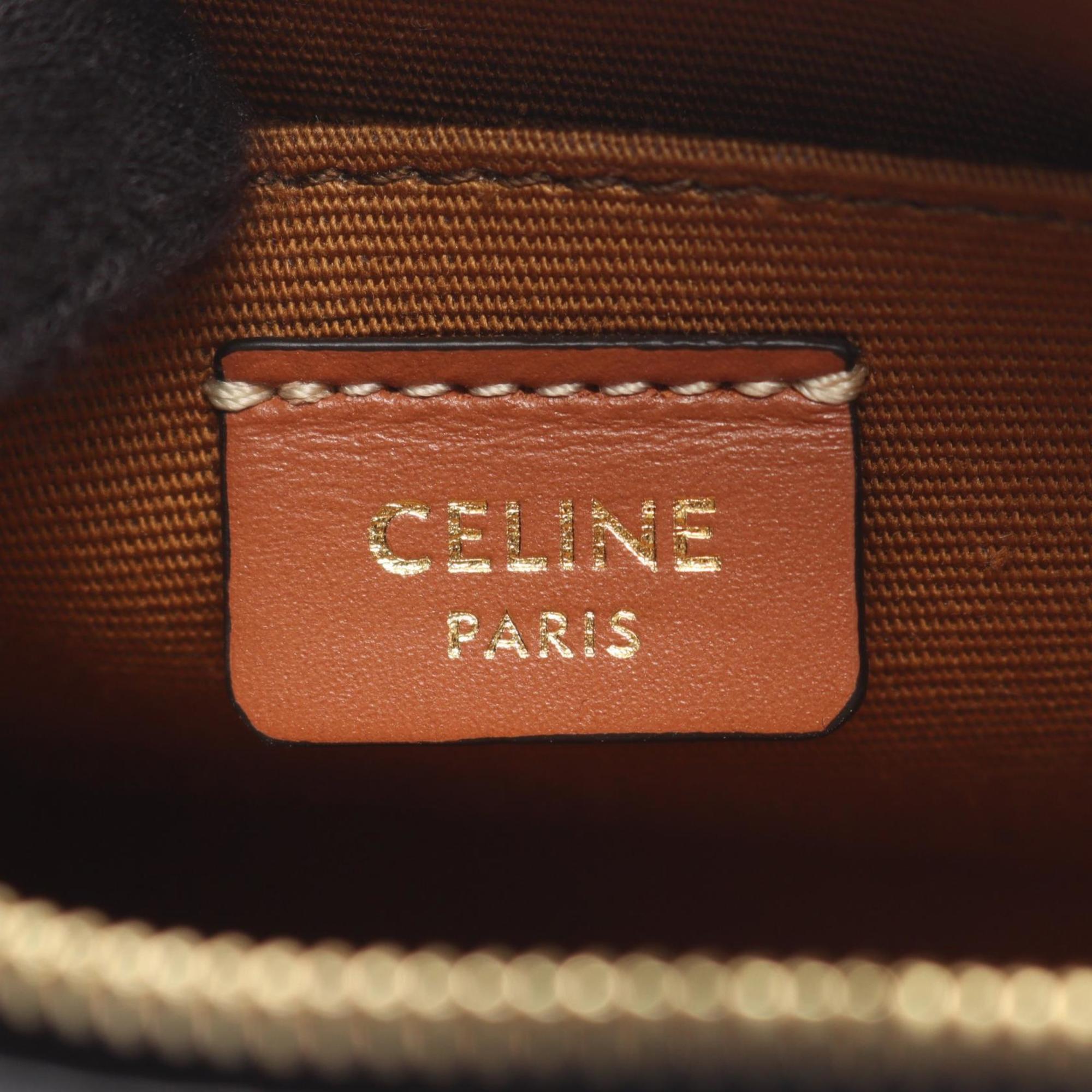 Celine Black Brown Multi-Color Coated Canvas Leather Shoulder Bag (Pre-Owned)