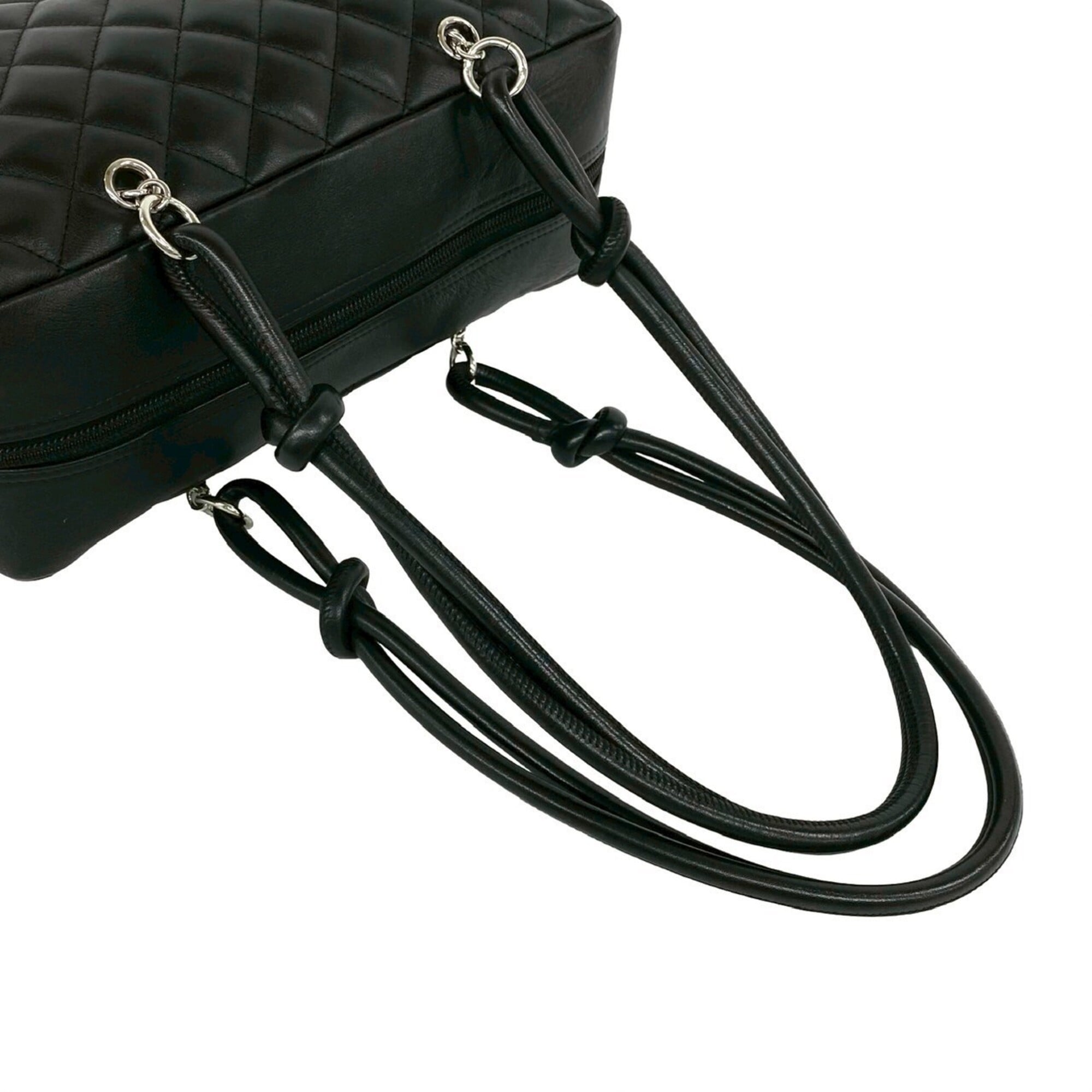 Chanel Black Leather Handbag Shoulder Bag (Pre-Owned)