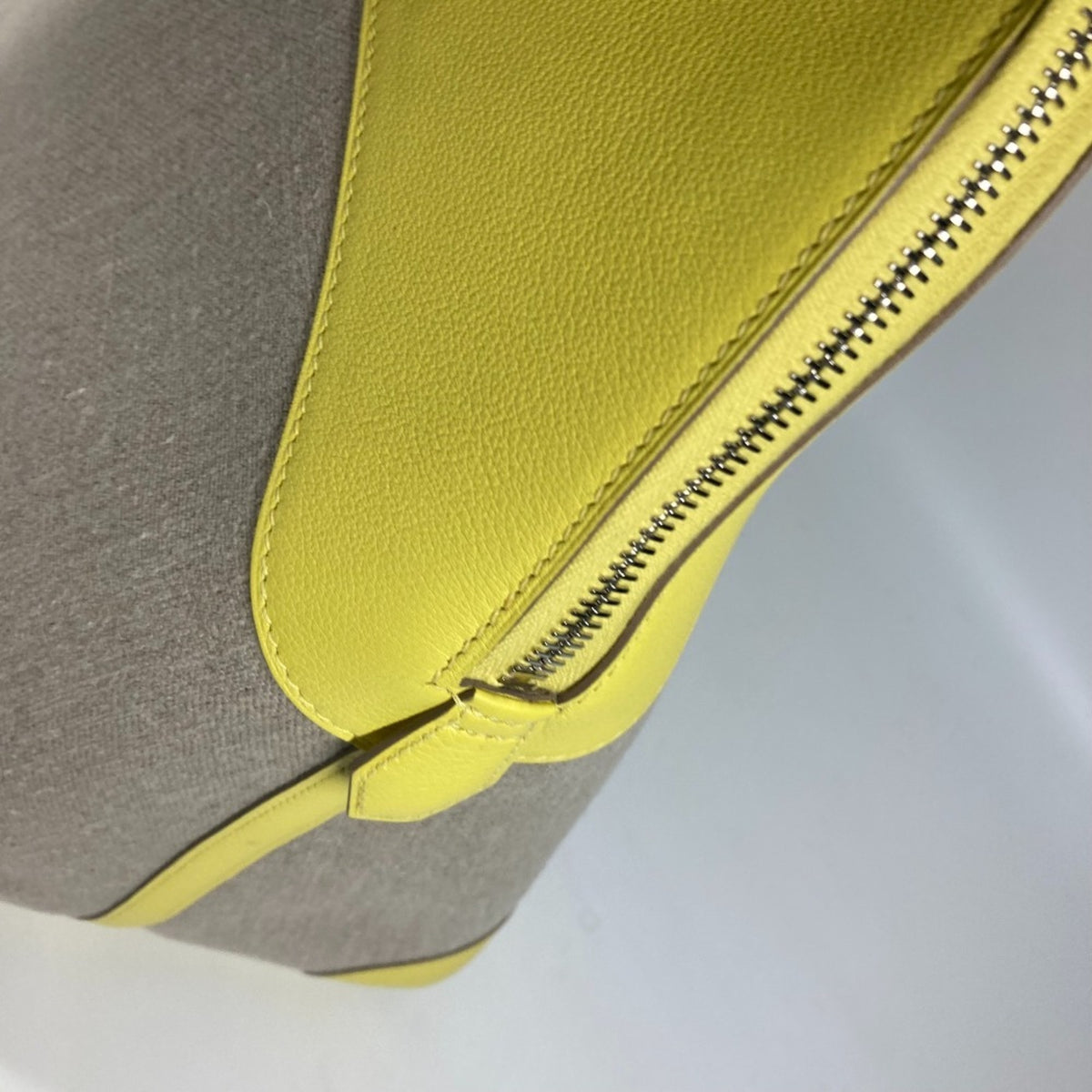 Hermes Beige Yellow Swift Leather Toile H Boston Bag Shoulder Bag Tote Bag (Pre-Owned)