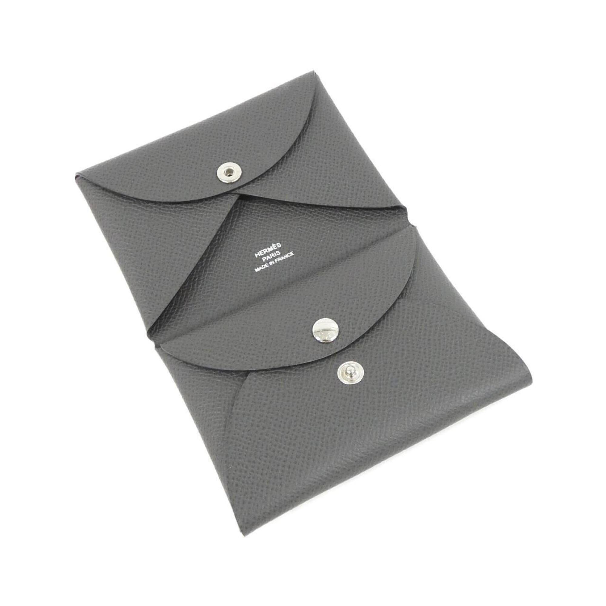Hermes Dark Gray Graphite Epsom Leather Coin Purse/Coin Case (Pre-Owned)
