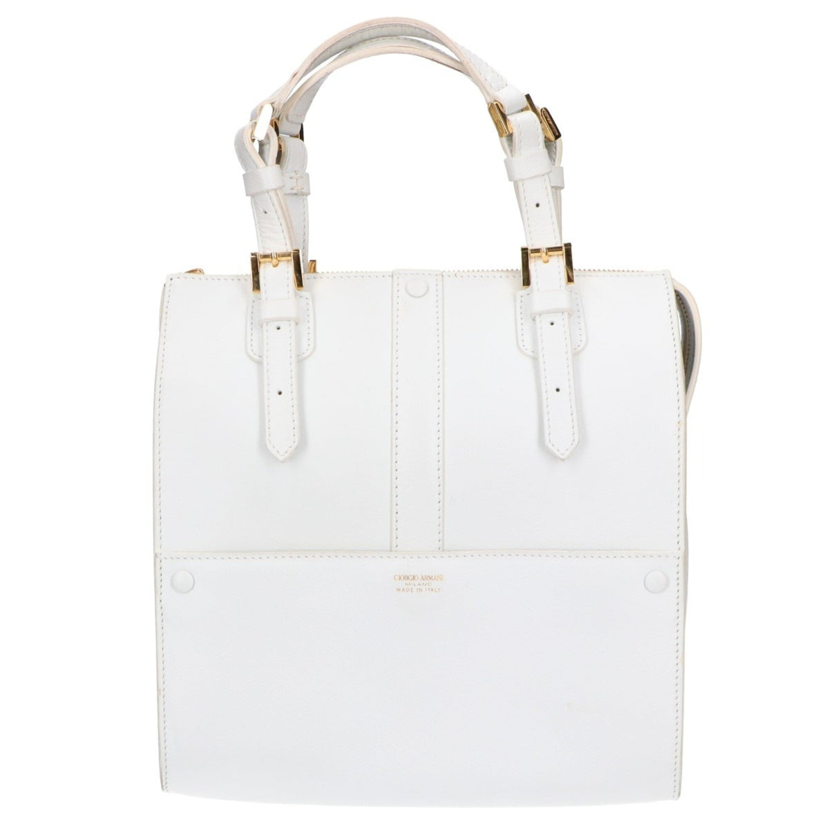 Giorgio Armani White Leather Handbag (Pre-Owned)