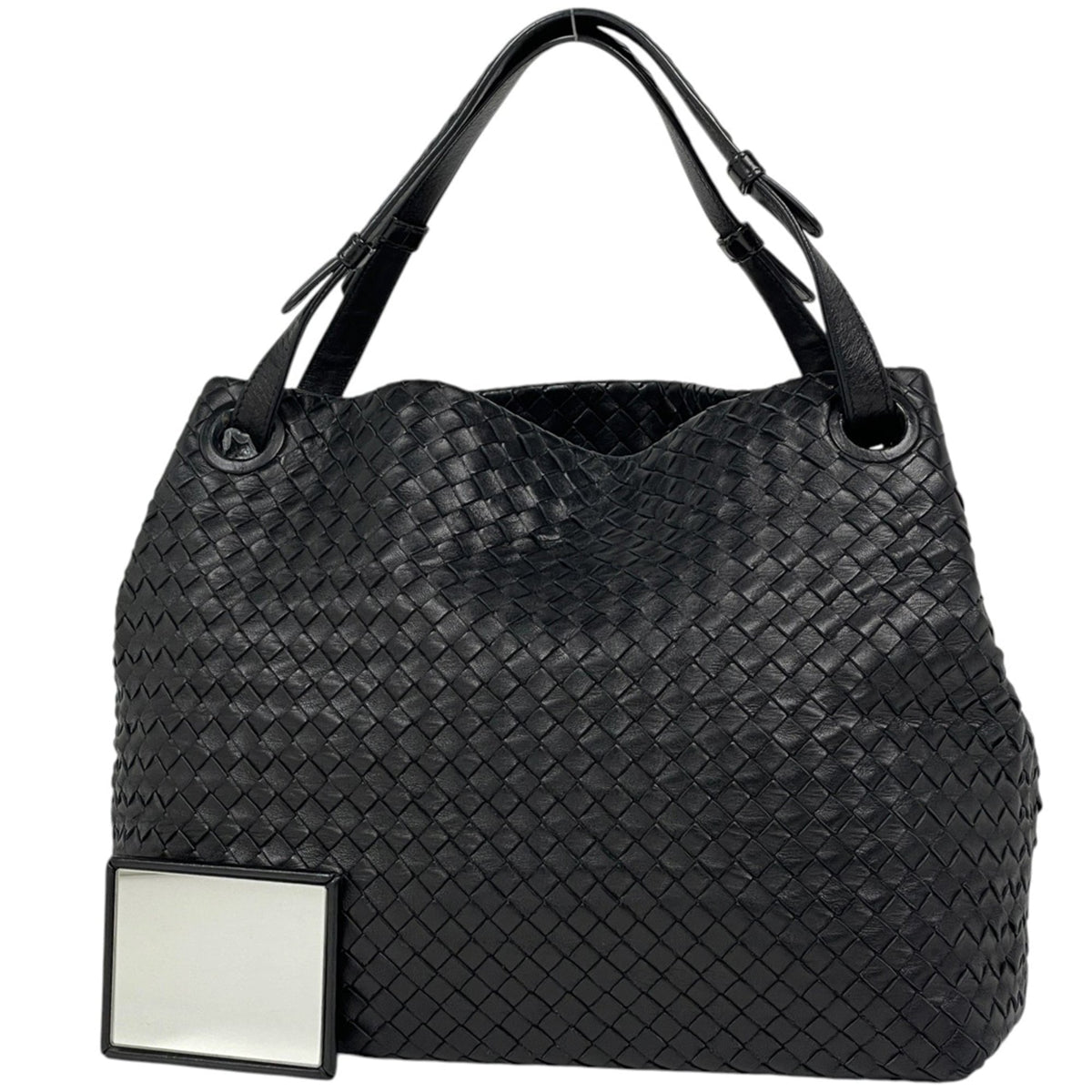 Bottega Veneta Intrecciato Black Leather Tote Bag (Pre-Owned)