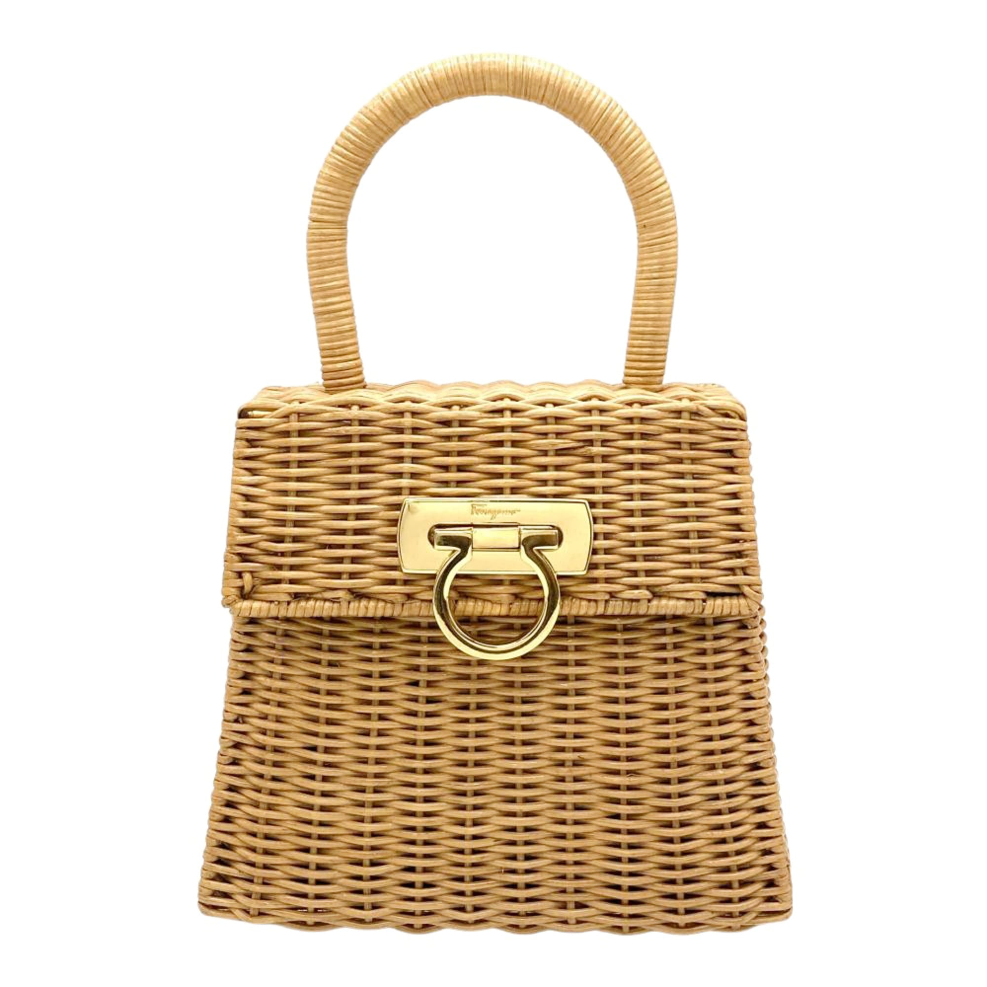 Salvatore Ferragamo Beige Wisteria Vine Handbag (Pre-Owned)