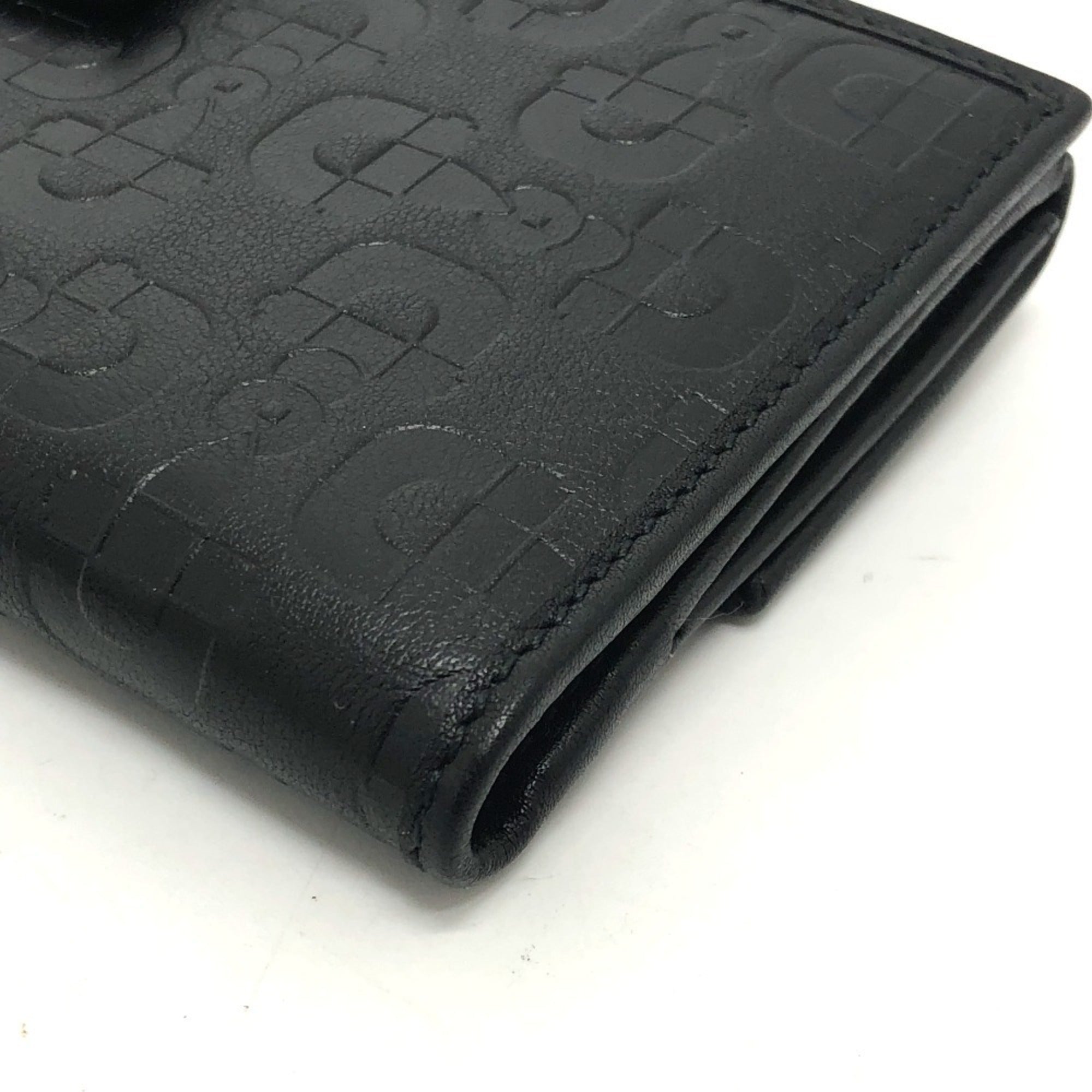 Gucci Black Leather Long Wallet (Bi-Fold) (Pre-Owned)