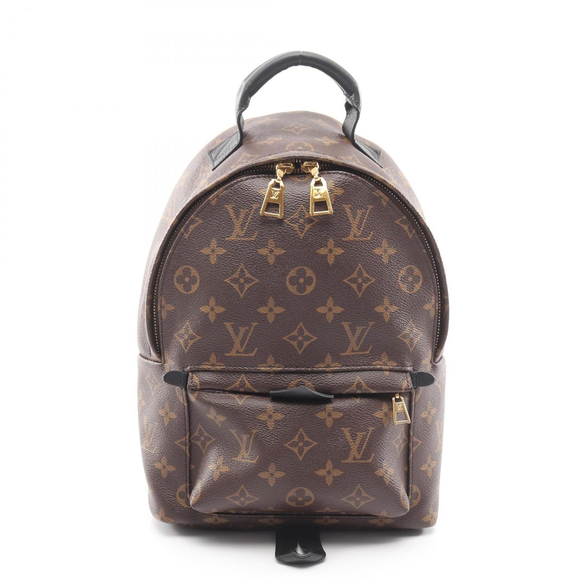 Louis Vuitton Black Brown Coated Canvas Leather Backpack Handbag (Pre-Owned)