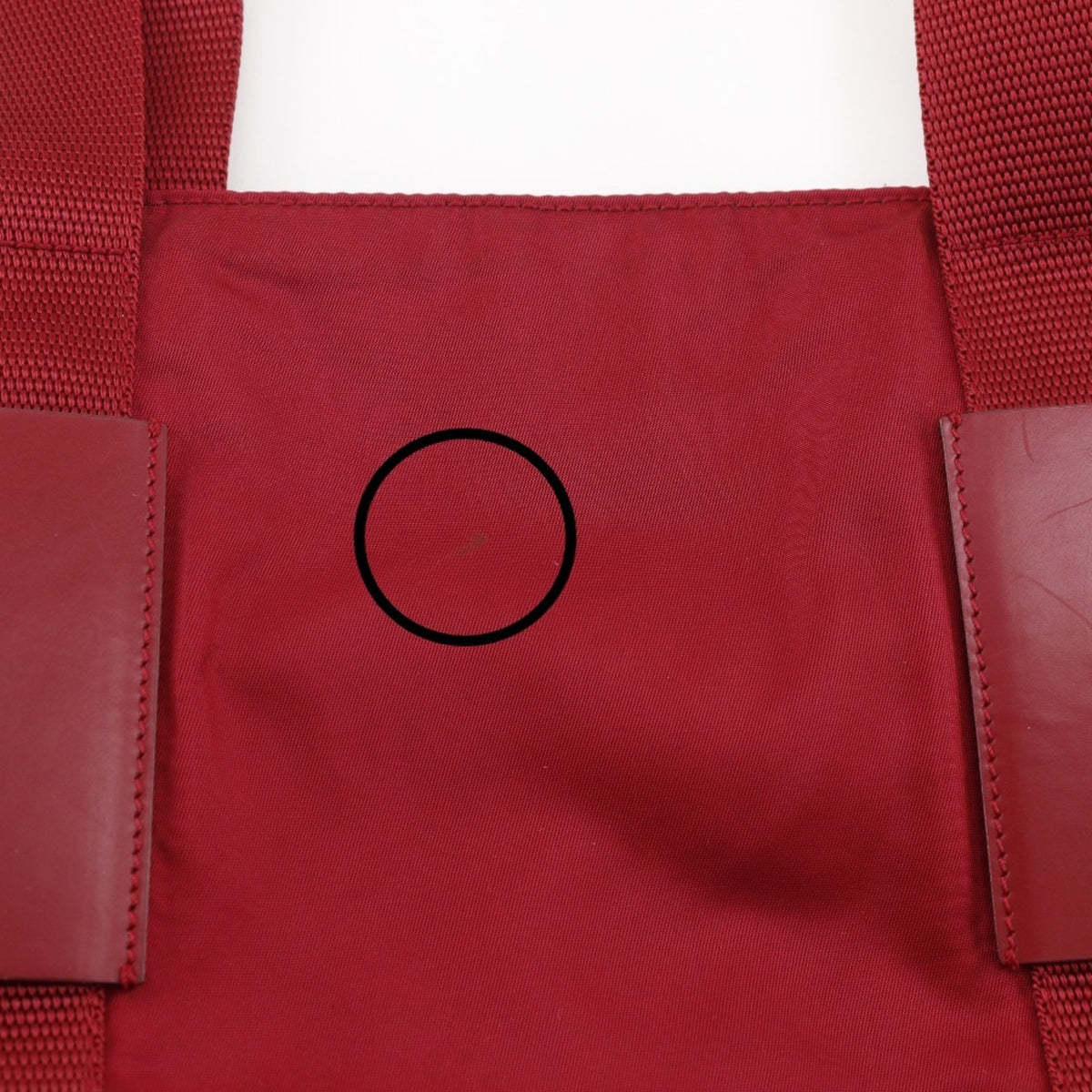 Prada Red Color Nylon Tote Bag (Pre-Owned)