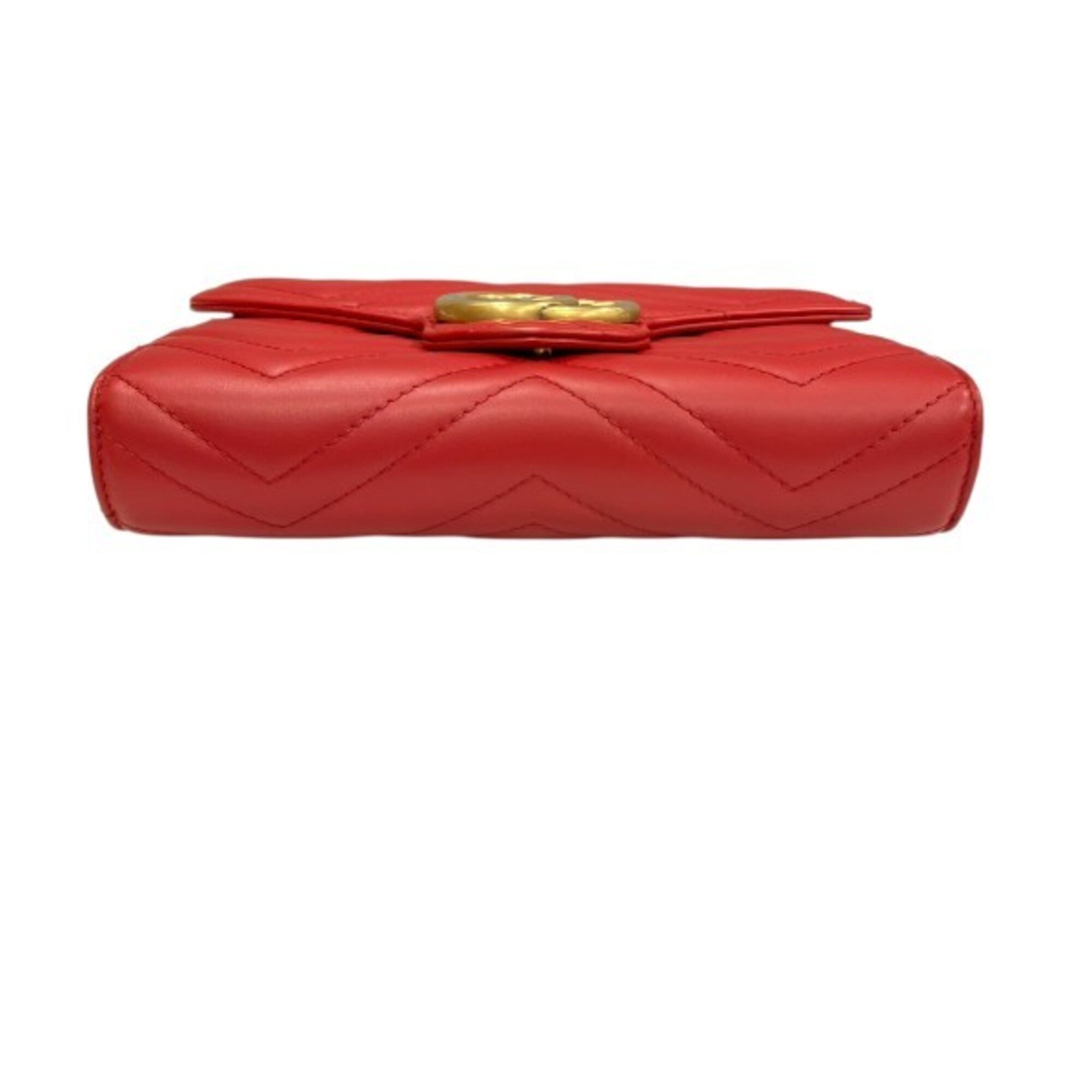 Gucci Red Color Chain/Shoulder Wallet (Pre-Owned)