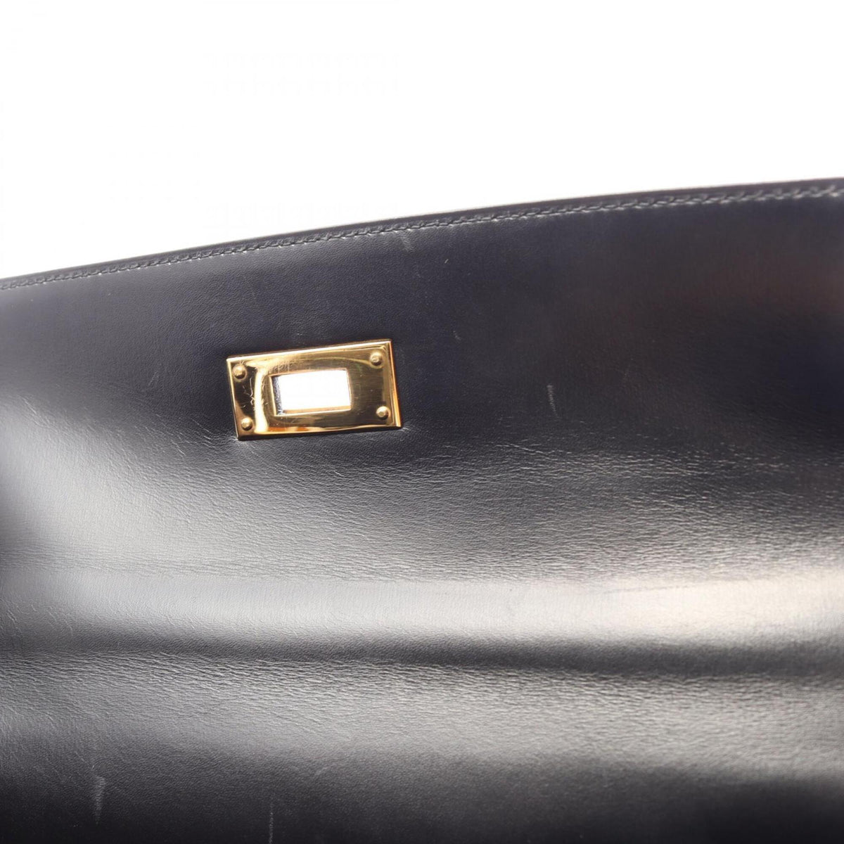 Hermes Black Box Calf Leather Handbag (Pre-Owned)