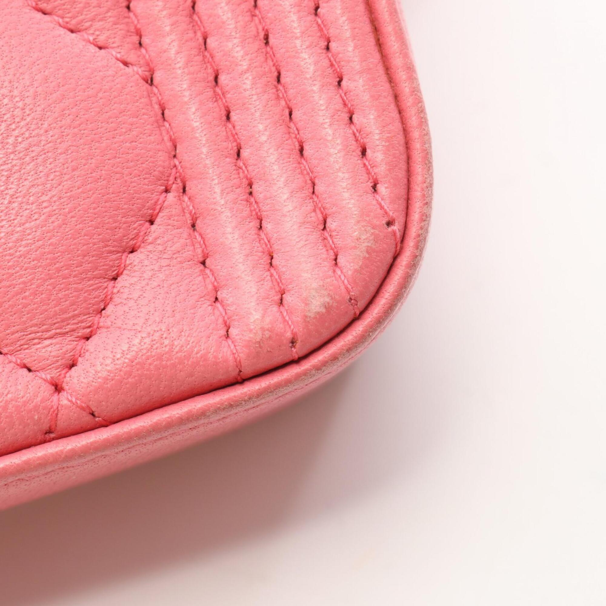 Chanel Pink Leather Handbag Shoulder Bag (Pre-Owned)