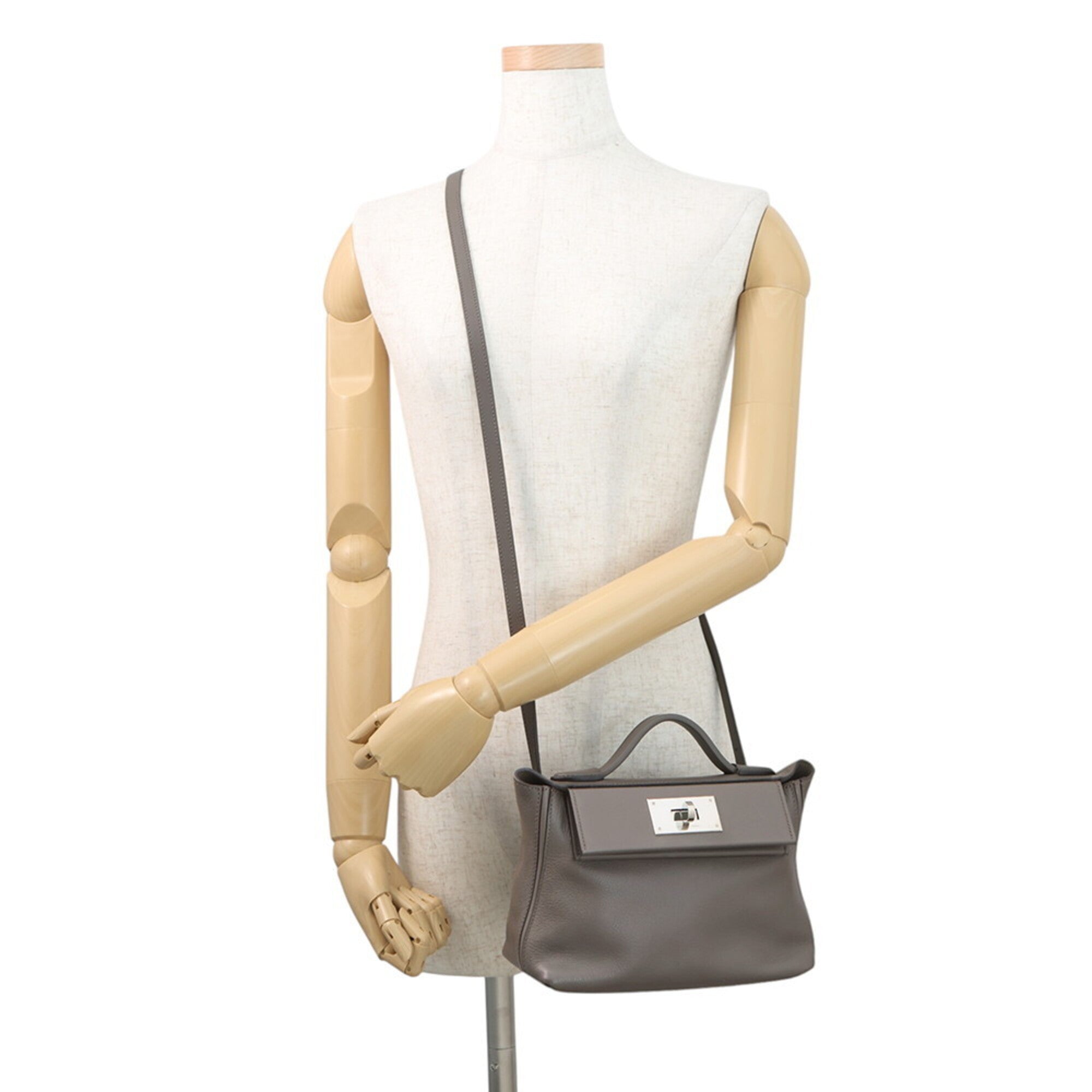 Hermes Etain Swift Leather Handbag Shoulder Bag (Pre-Owned)