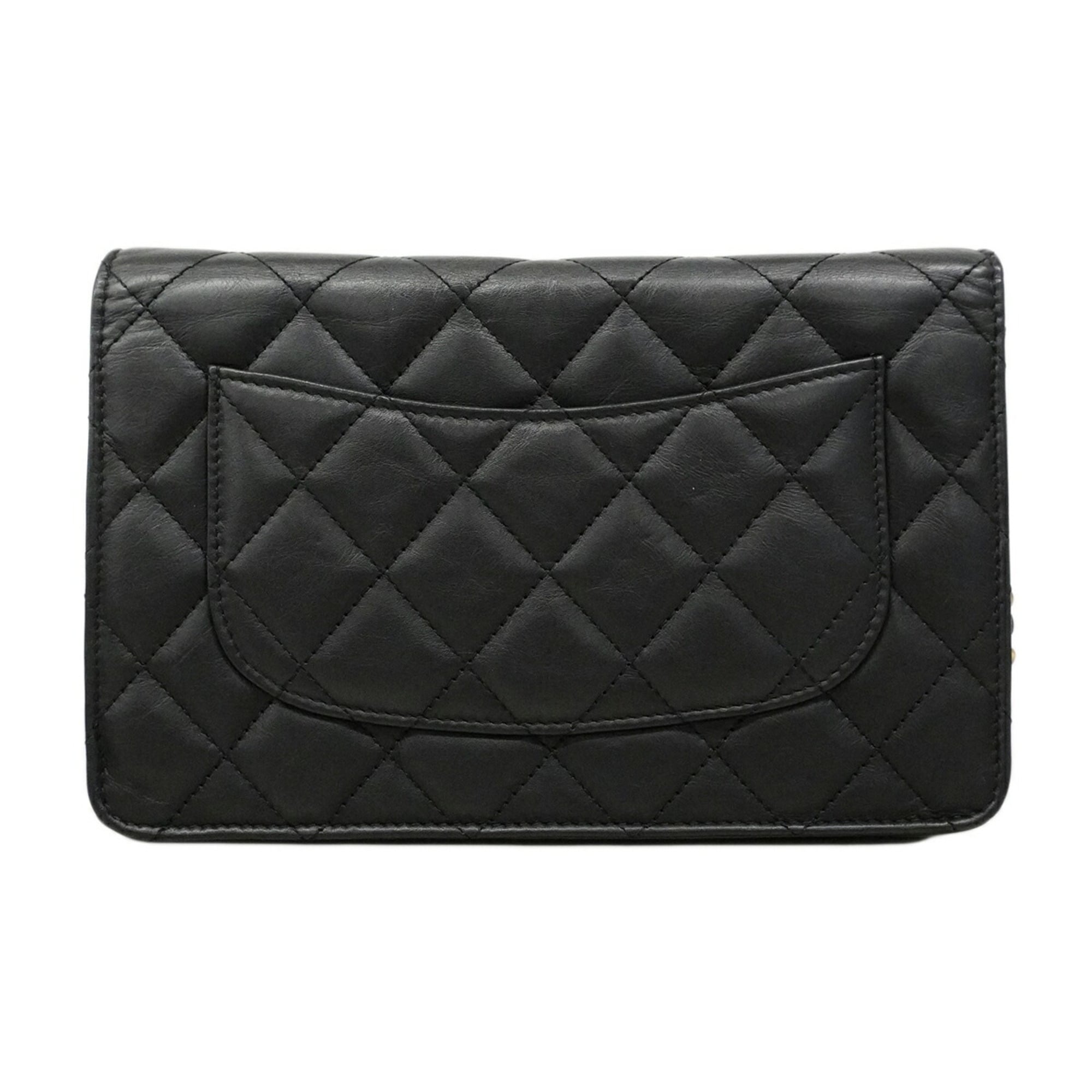 Chanel Black Leather Chain/Shoulder Wallet (Pre-Owned)