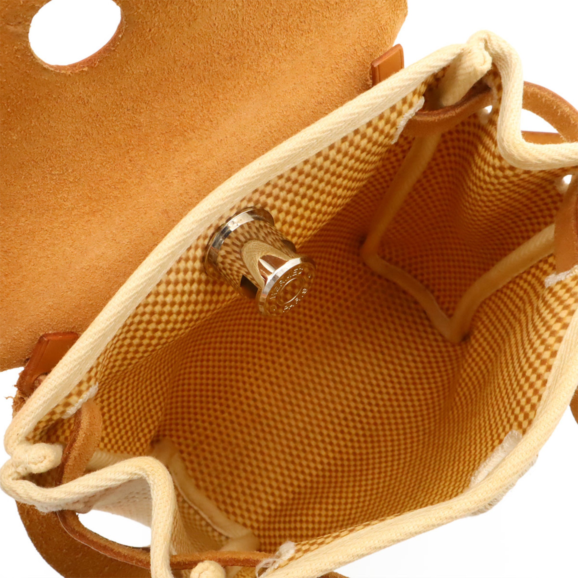 Hermes Black Natural Yellow Toile Officier Pochette Shoulder Bag (Pre-Owned)