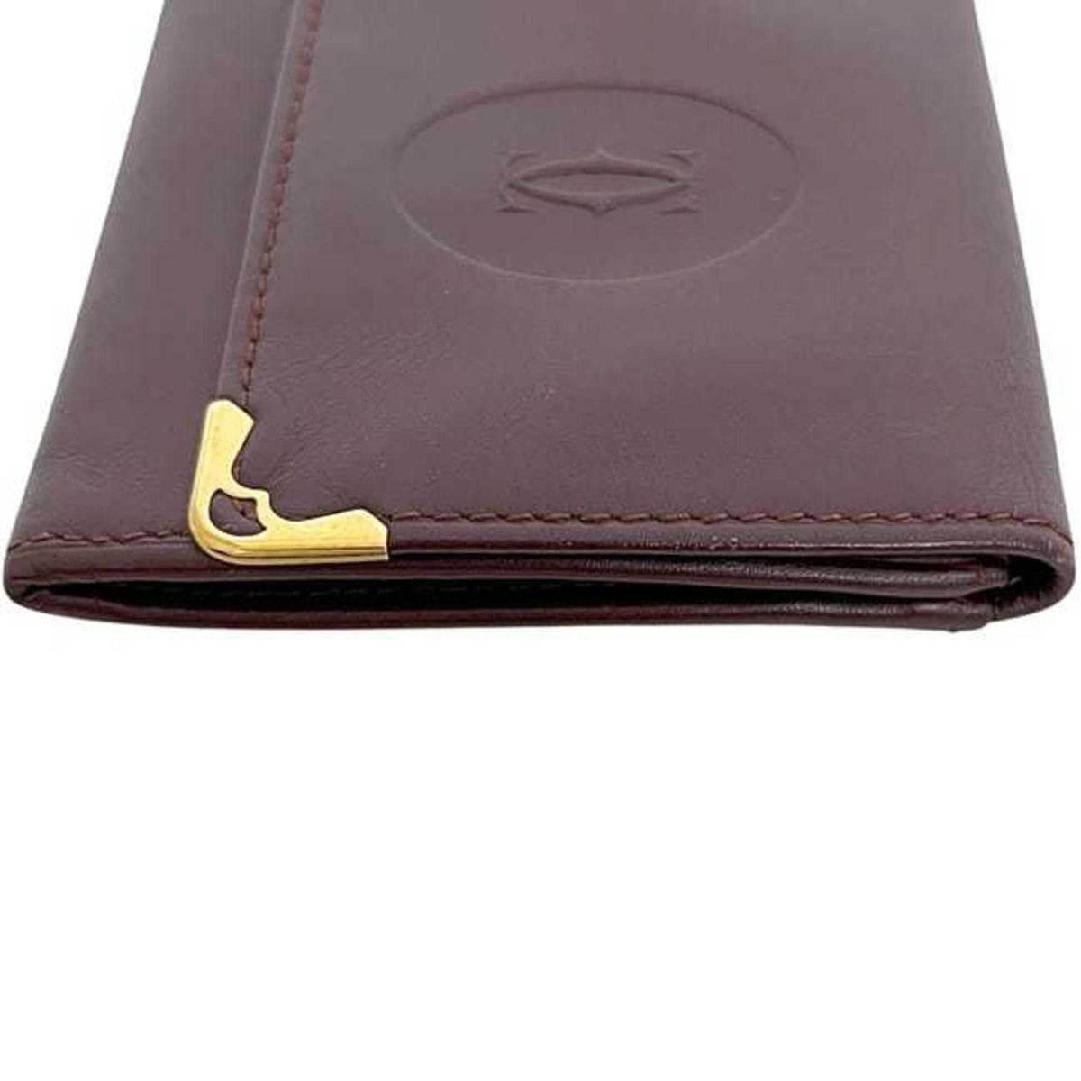 Cartier Must Bordeaux Leather Coin Purse/Coin Case (Pre-Owned)