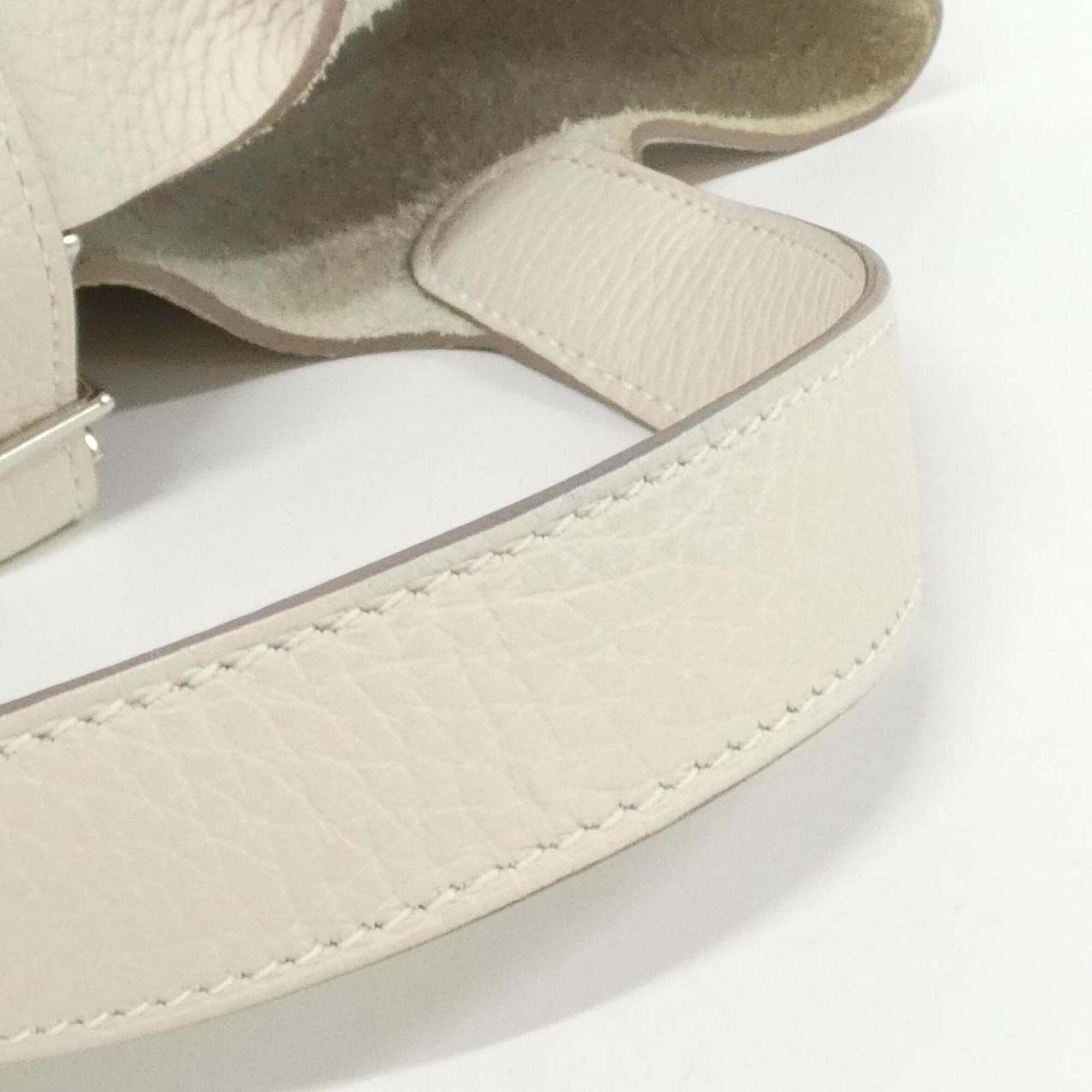 Hermes Cream White Taurillon Clemence Leather Handbag (Pre-Owned)