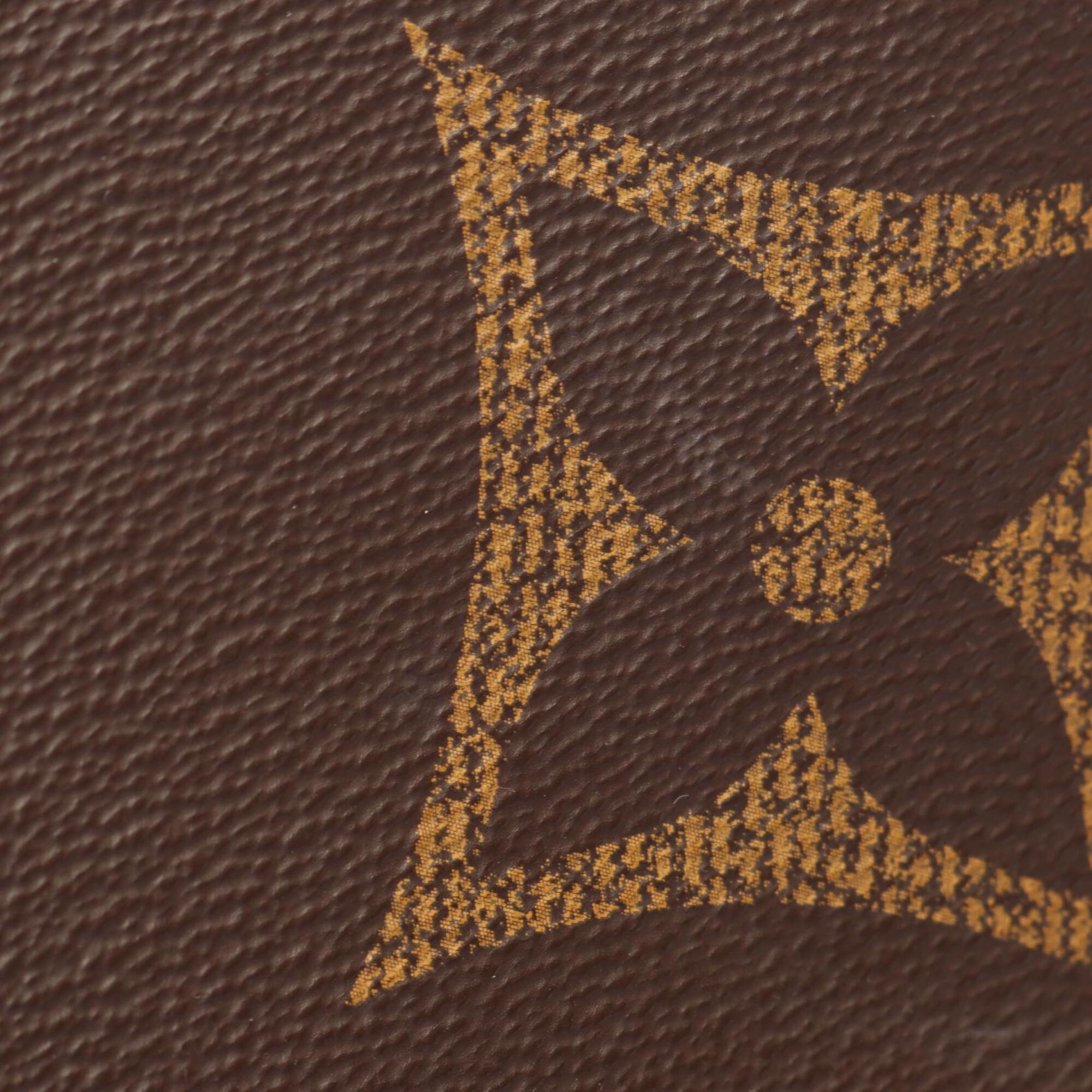 Louis Vuitton Beige Brown Monogram Coated Canvas Handbag Tote Bag (Pre-Owned)