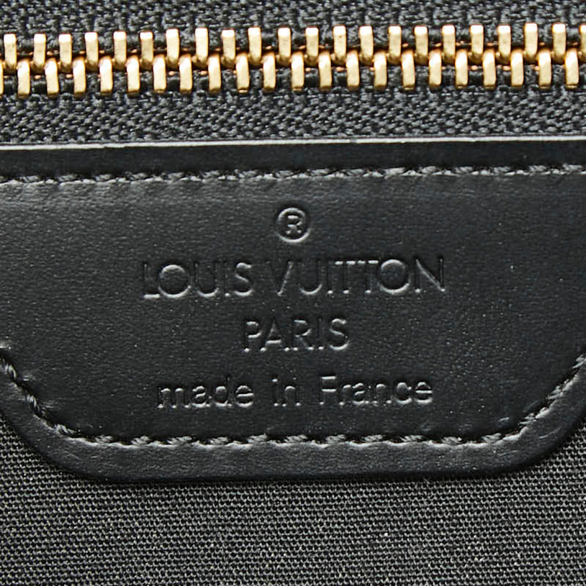 Louis Vuitton Black Noir Leather Shoulder Bag Tote Bag (Pre-Owned)
